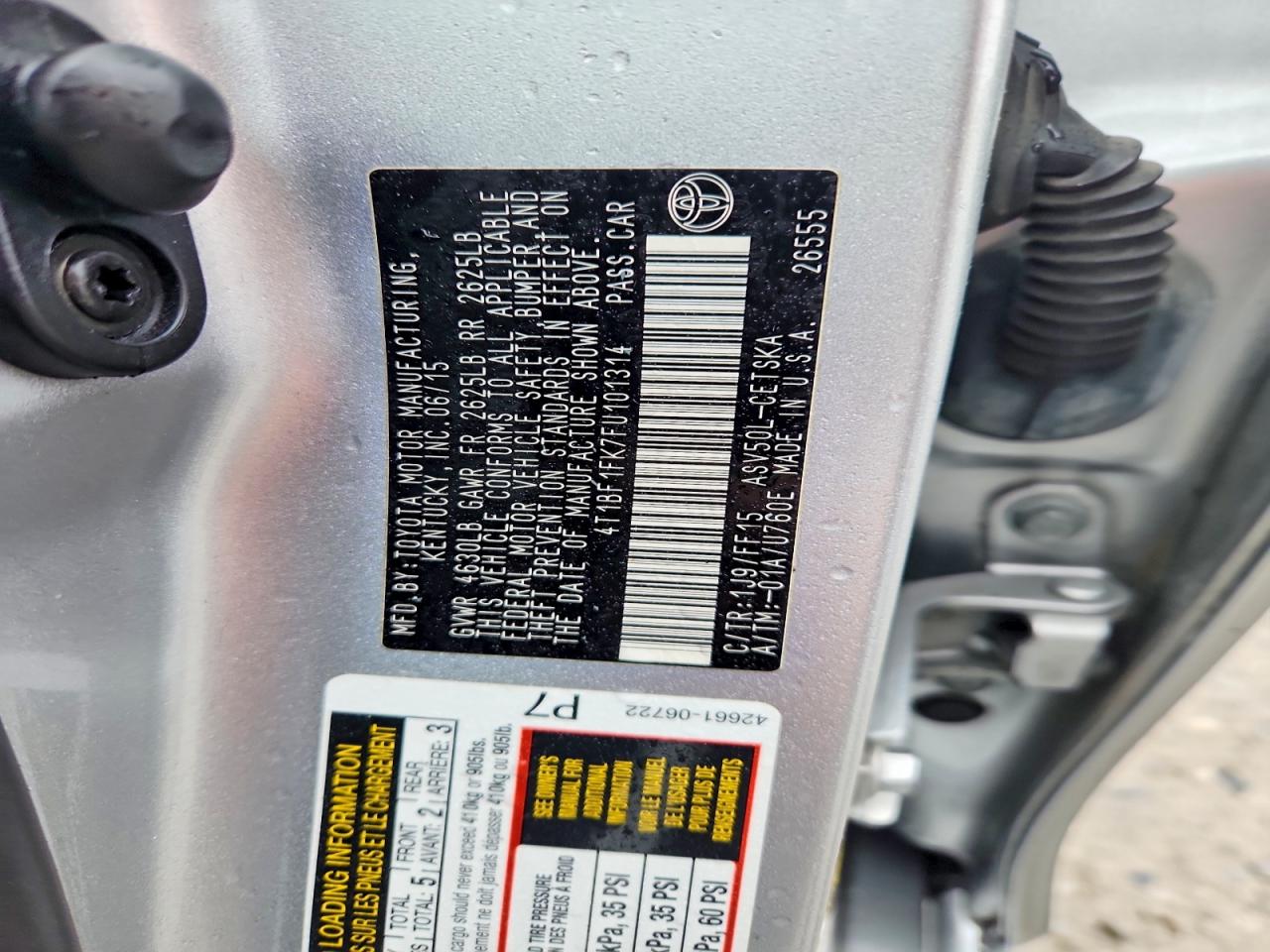 2015 Toyota Camry Se Silver vin: 4T1BF1FK7FU101314