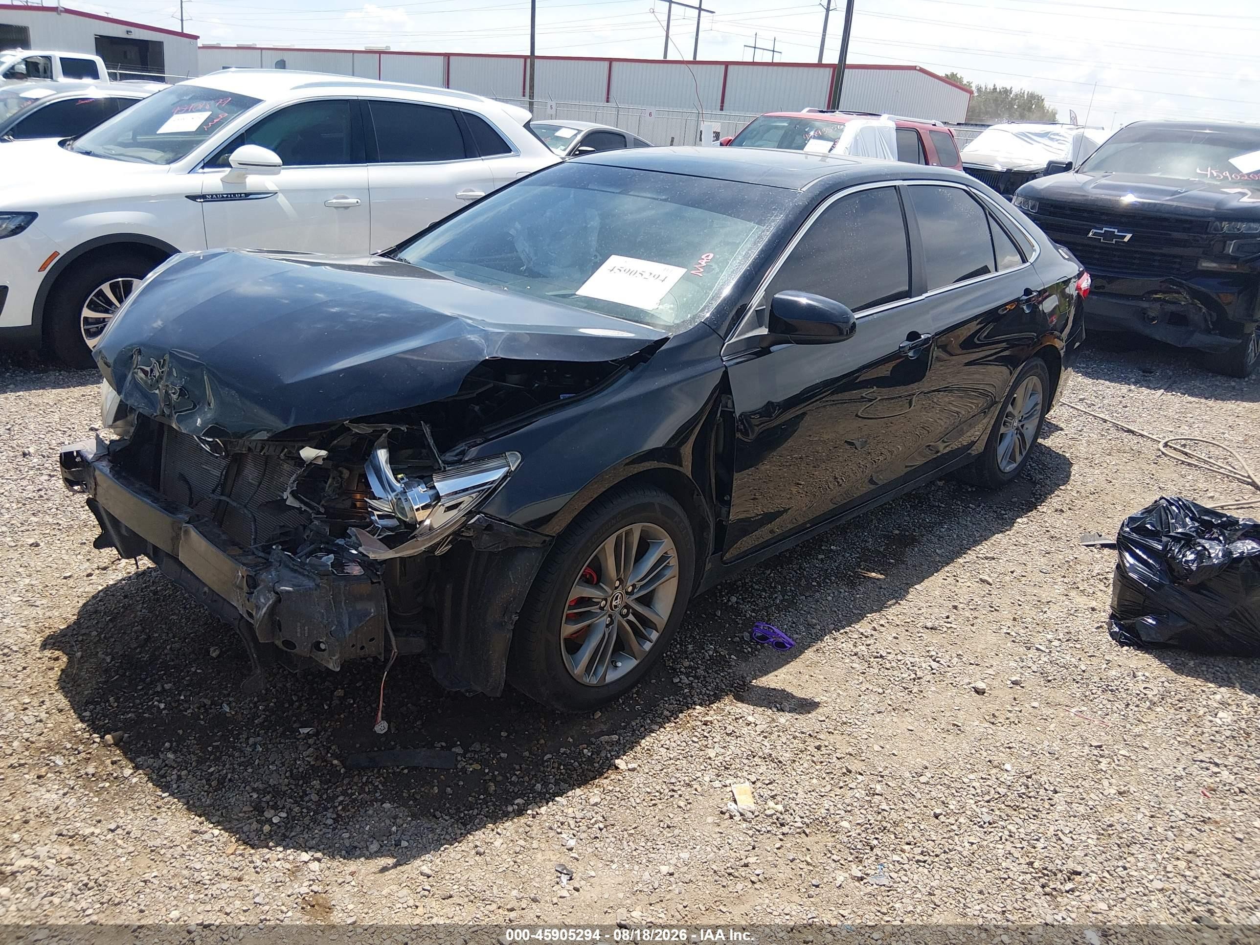 2015 Toyota Camry Se Черный vin: 4T1BF1FK7FU483828