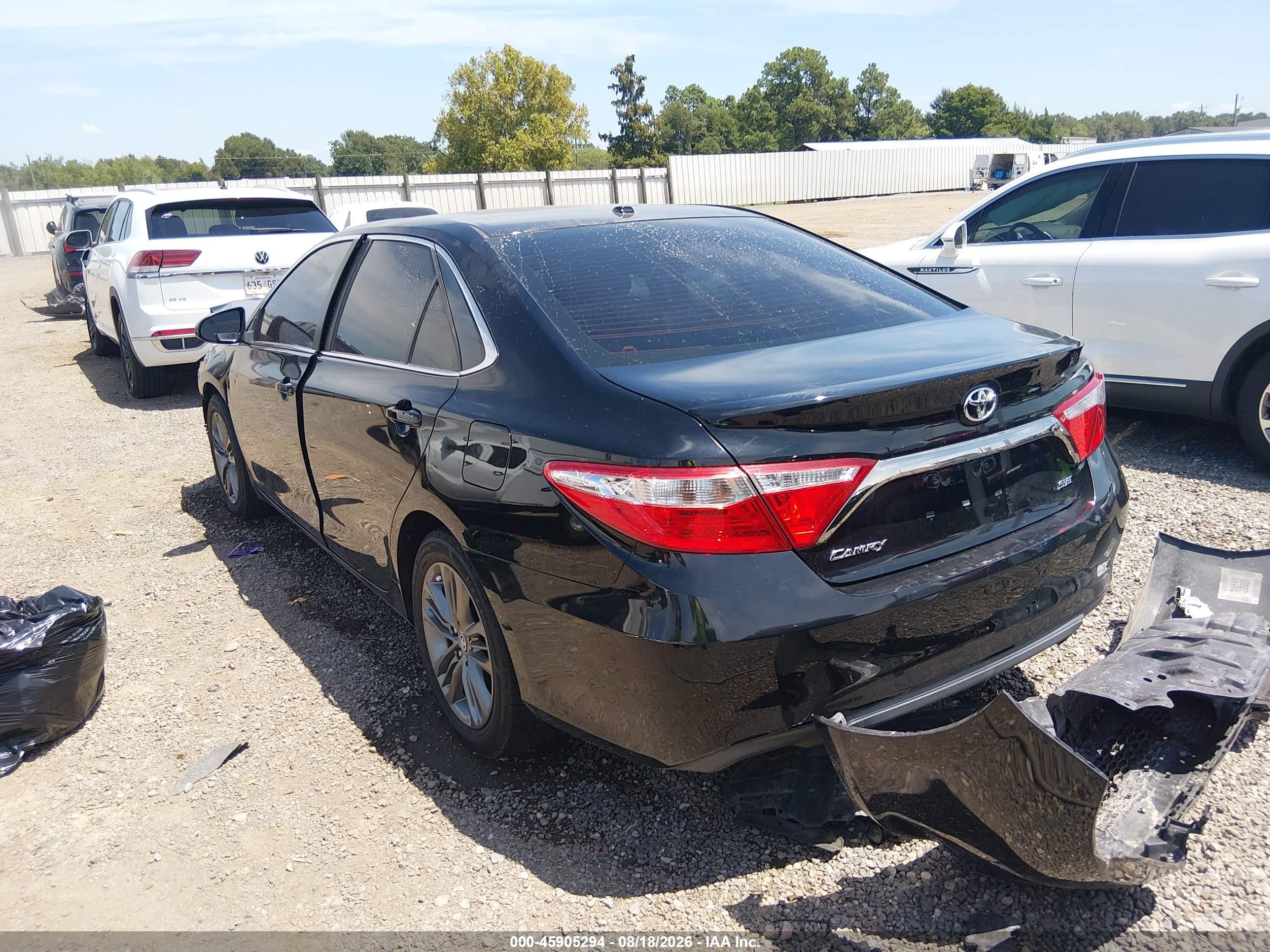 2015 Toyota Camry Se Черный vin: 4T1BF1FK7FU483828