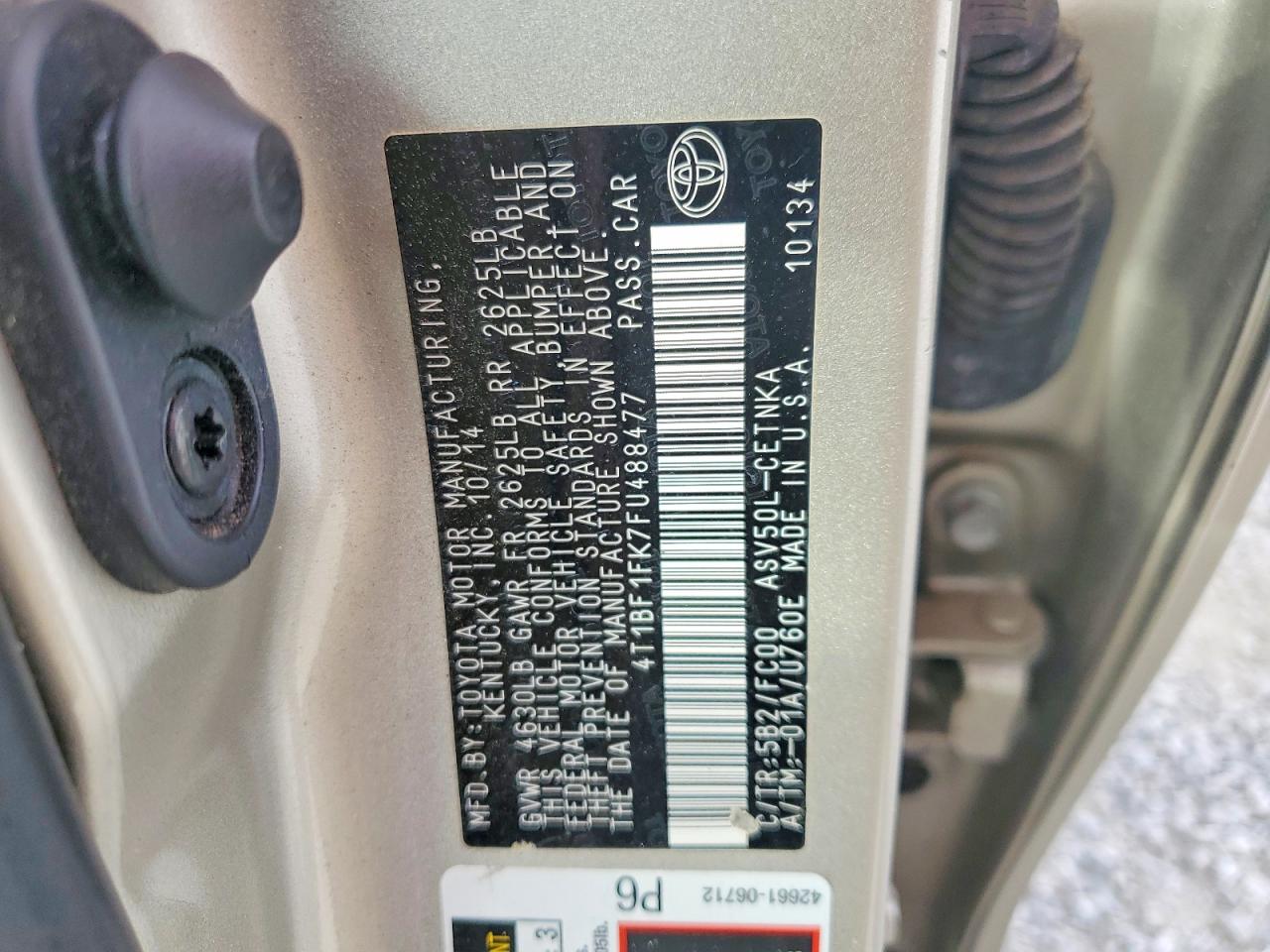 2015 Toyota Camry Le Tan vin: 4T1BF1FK7FU488477