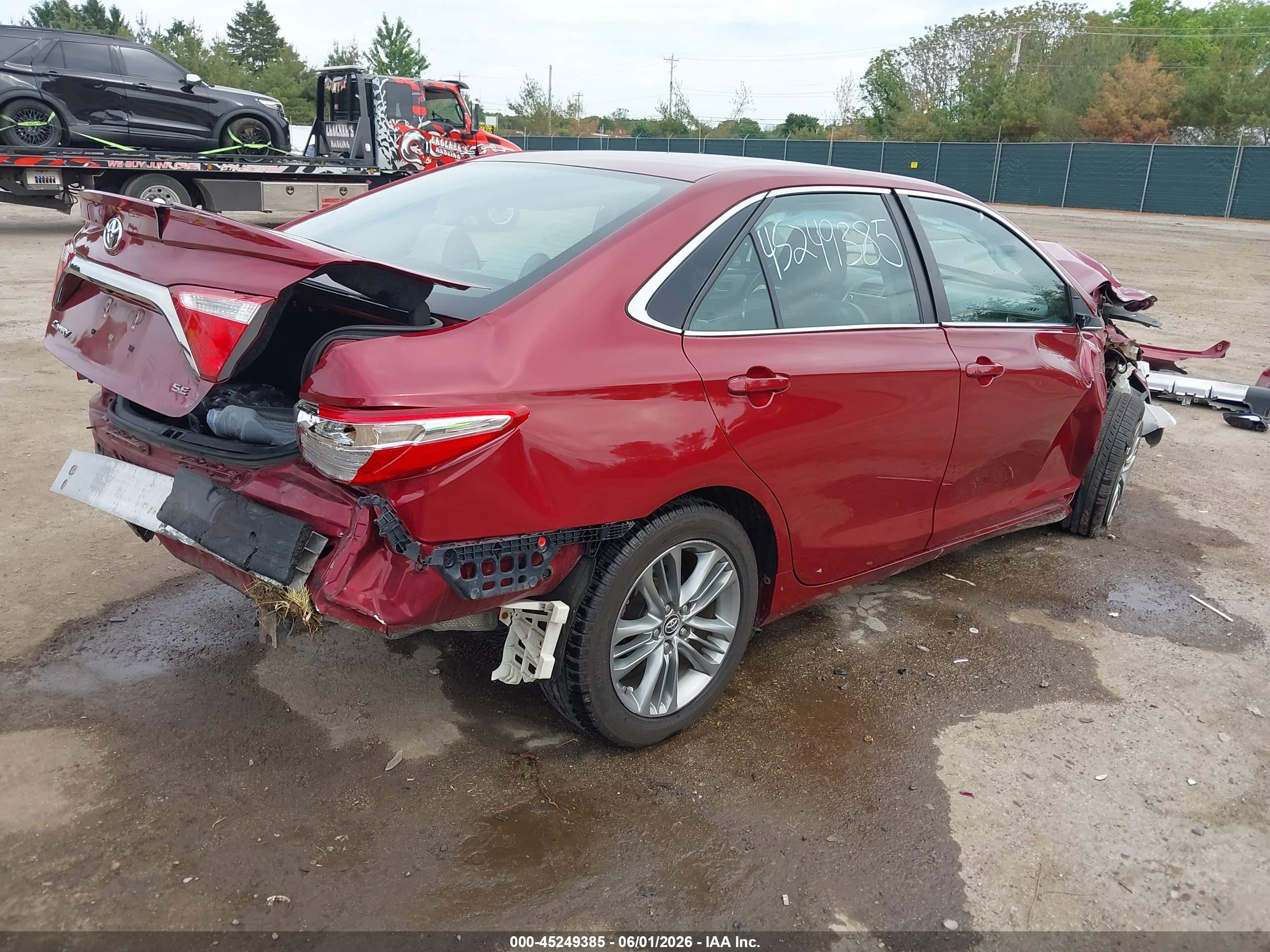 2015 Toyota Camry Se Red vin: 4T1BF1FK7FU875563