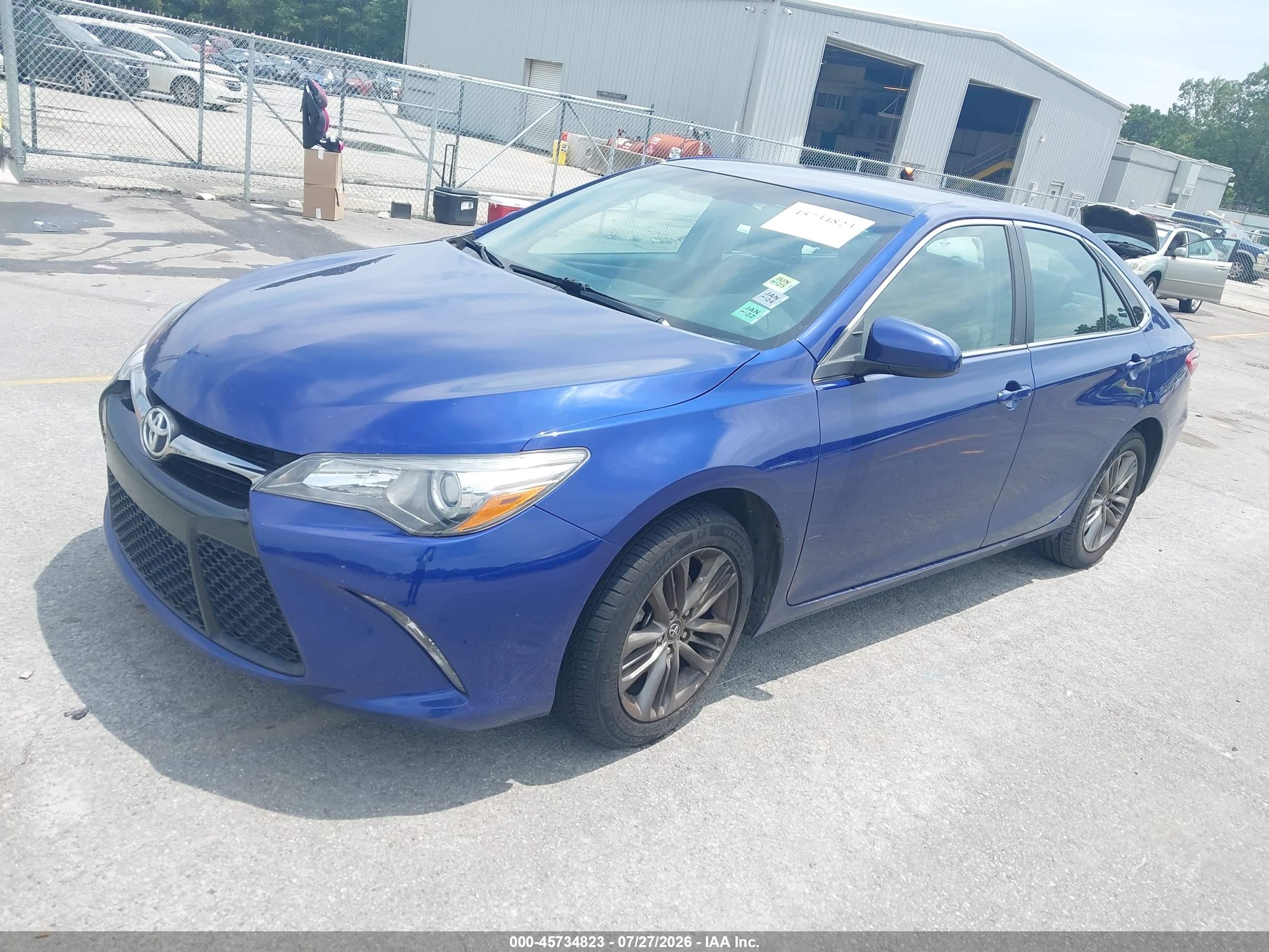 2015 Toyota Camry Se Blue vin: 4T1BF1FK7FU876597