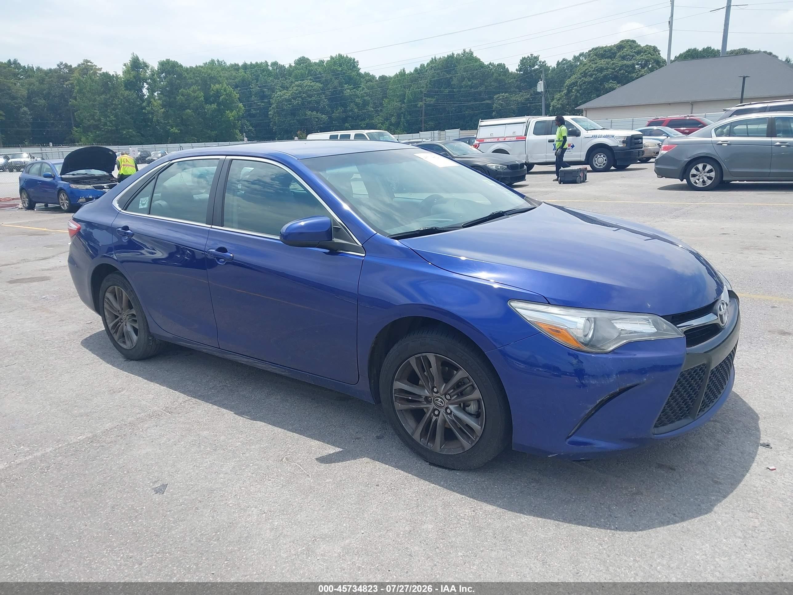2015 Toyota Camry Se Blue vin: 4T1BF1FK7FU876597