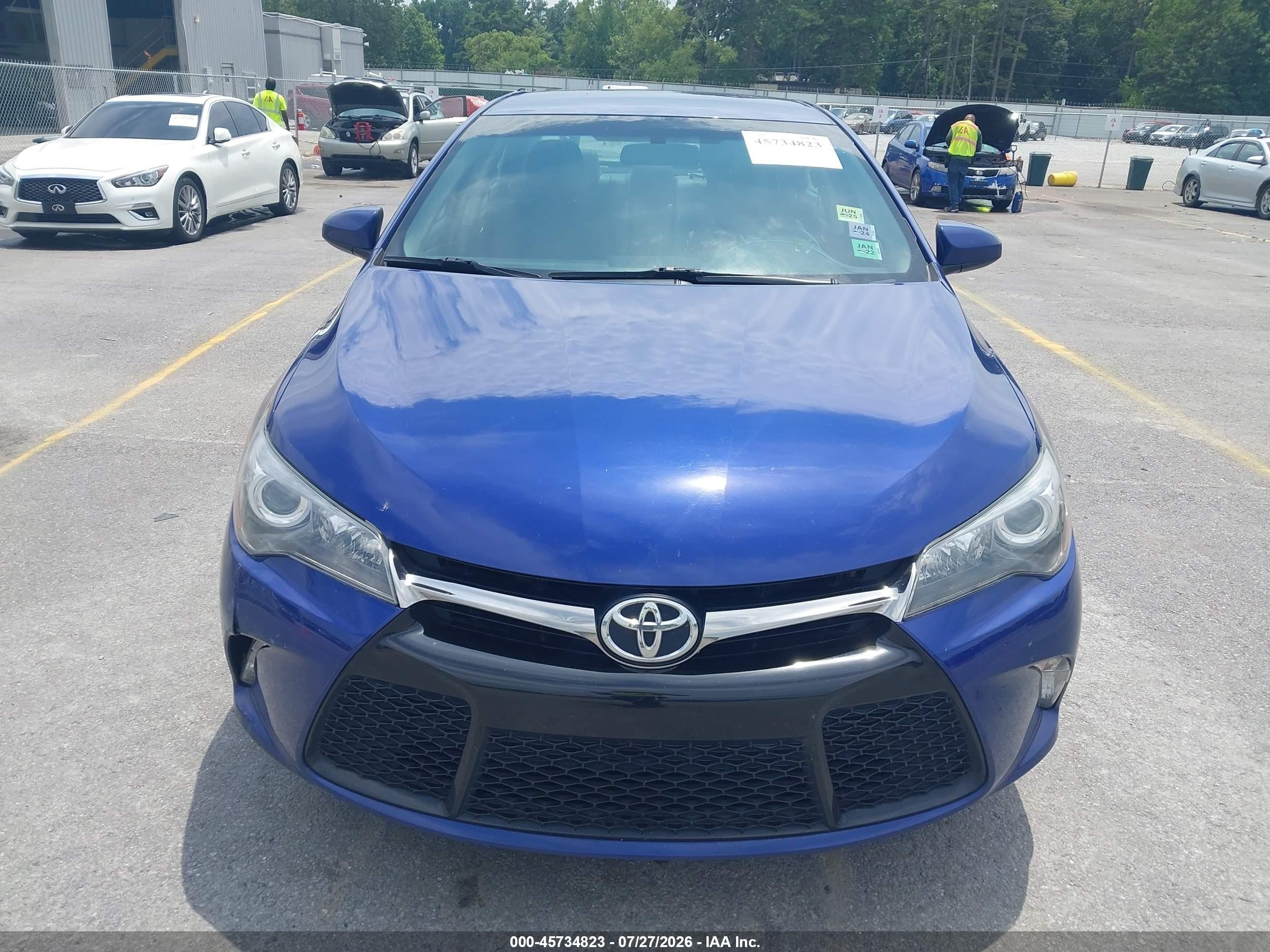 2015 Toyota Camry Se Blue vin: 4T1BF1FK7FU876597