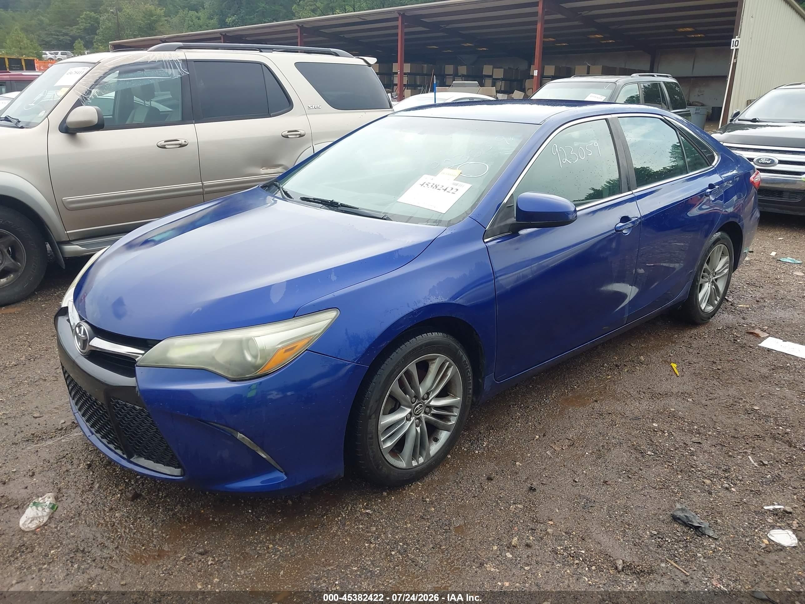 2015 Toyota Camry Se Blue vin: 4T1BF1FK7FU923059