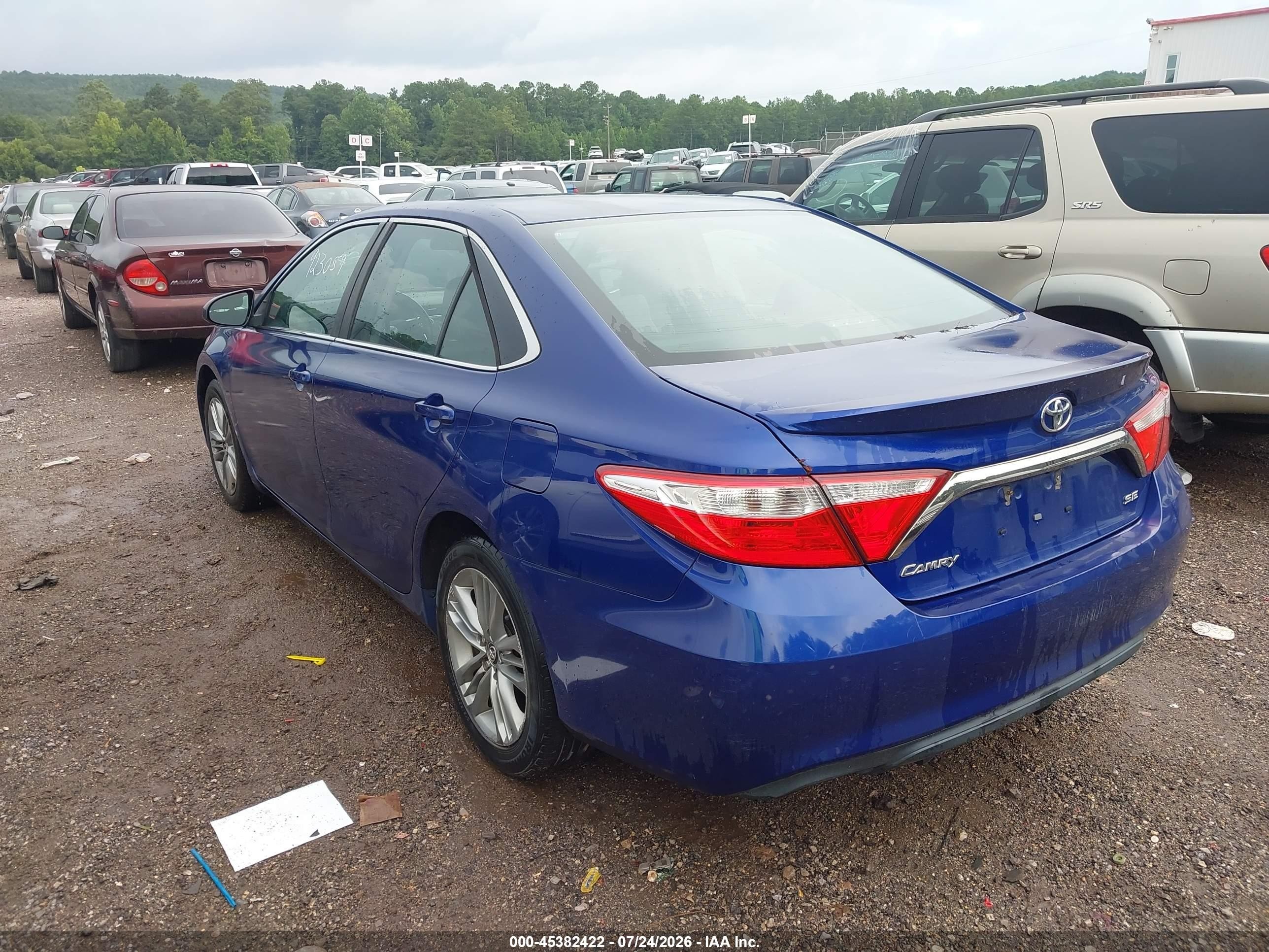 2015 Toyota Camry Se Blue vin: 4T1BF1FK7FU923059