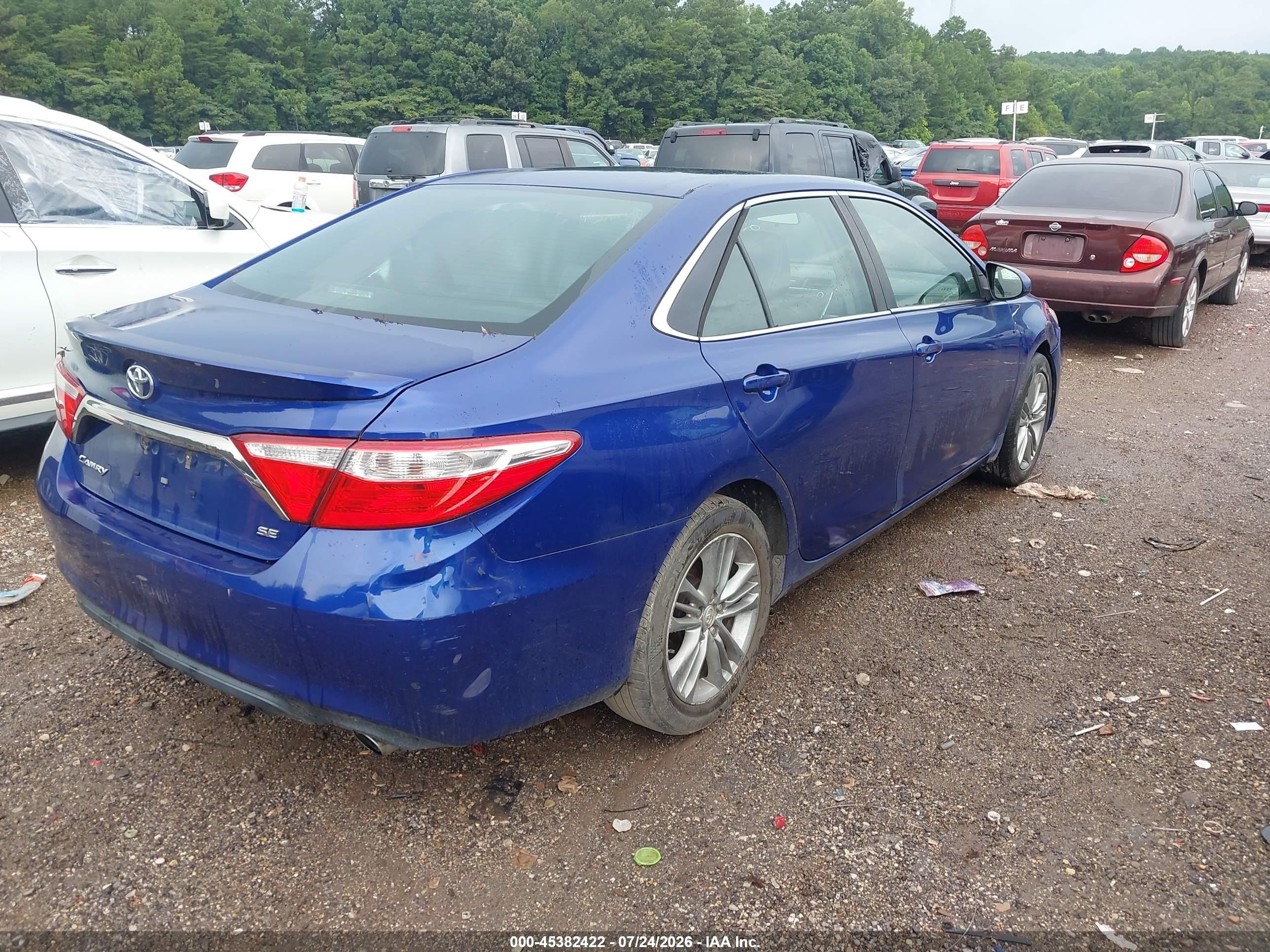 2015 Toyota Camry Se Blue vin: 4T1BF1FK7FU923059