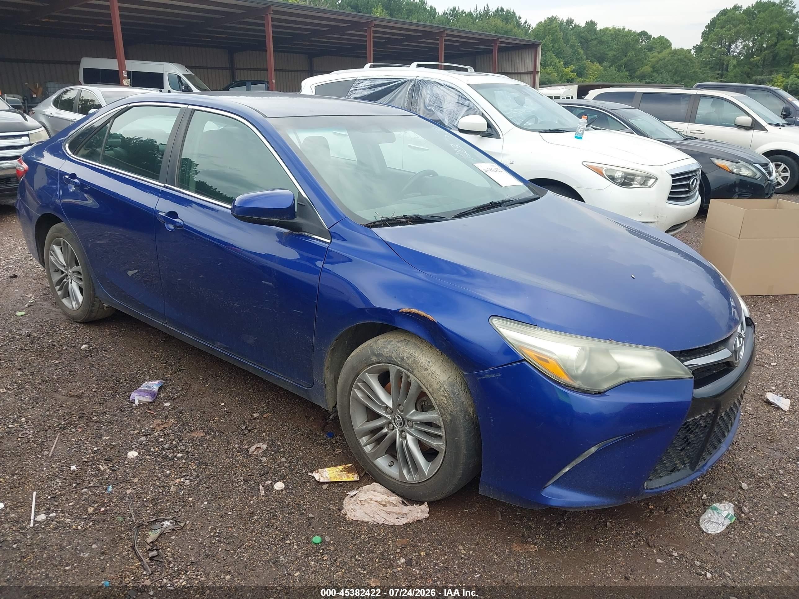 2015 Toyota Camry Se Blue vin: 4T1BF1FK7FU923059