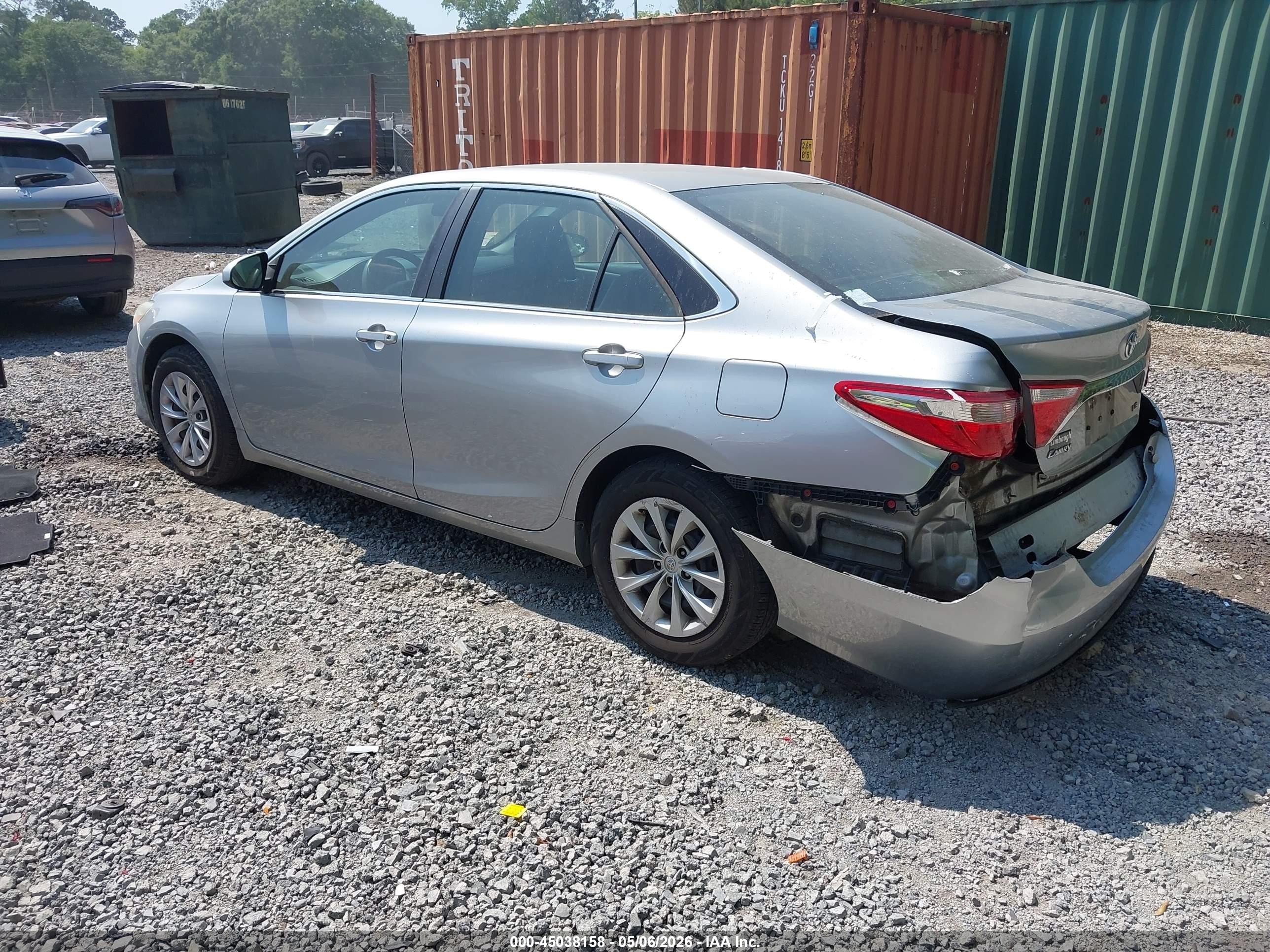 2015 Toyota Camry Le Серый vin: 4T1BF1FK7FU938516