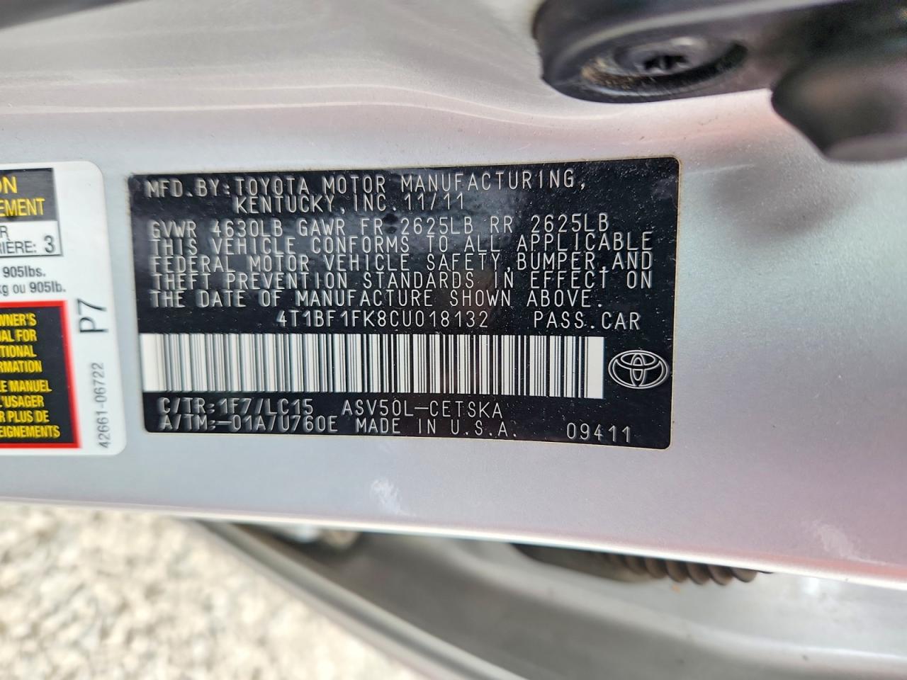 2012 Toyota Camry Se Silver vin: 4T1BF1FK8CU018132