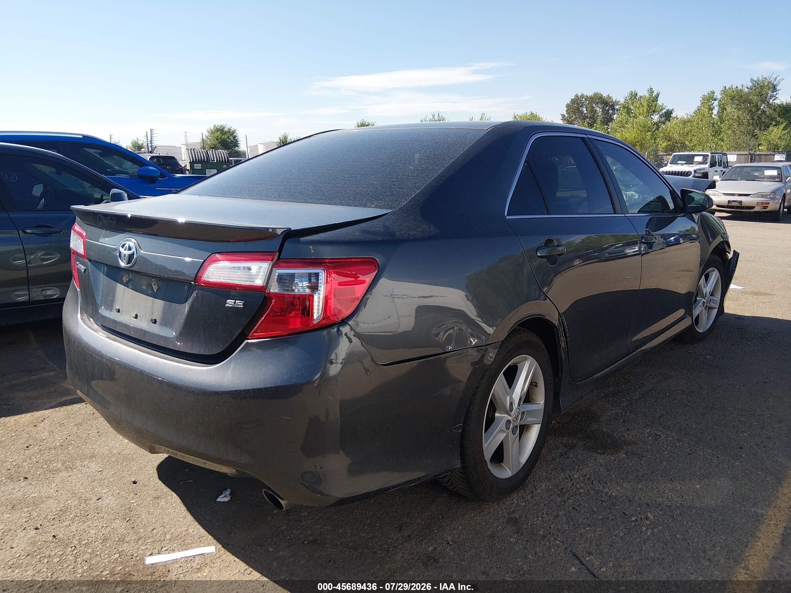 2012 Toyota Camry Se Серый vin: 4T1BF1FK8CU050966