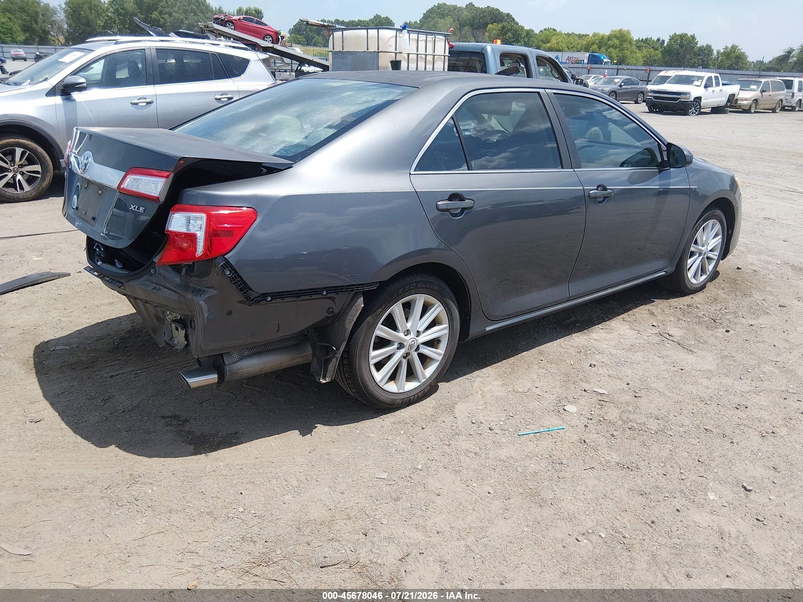 2012 Toyota Camry Xle Gray vin: 4T1BF1FK8CU075186