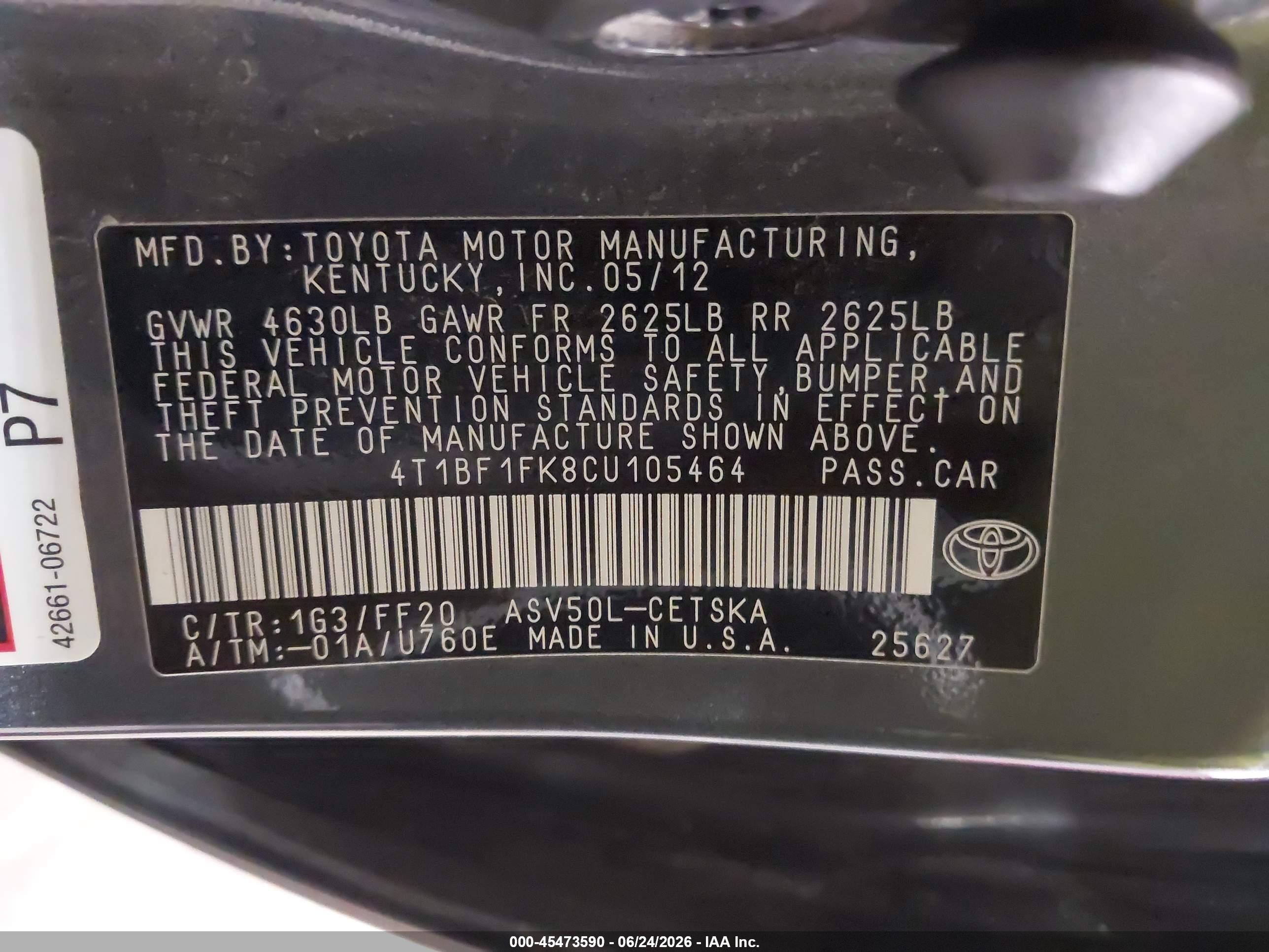 2012 Toyota Camry Se Gray vin: 4T1BF1FK8CU105464