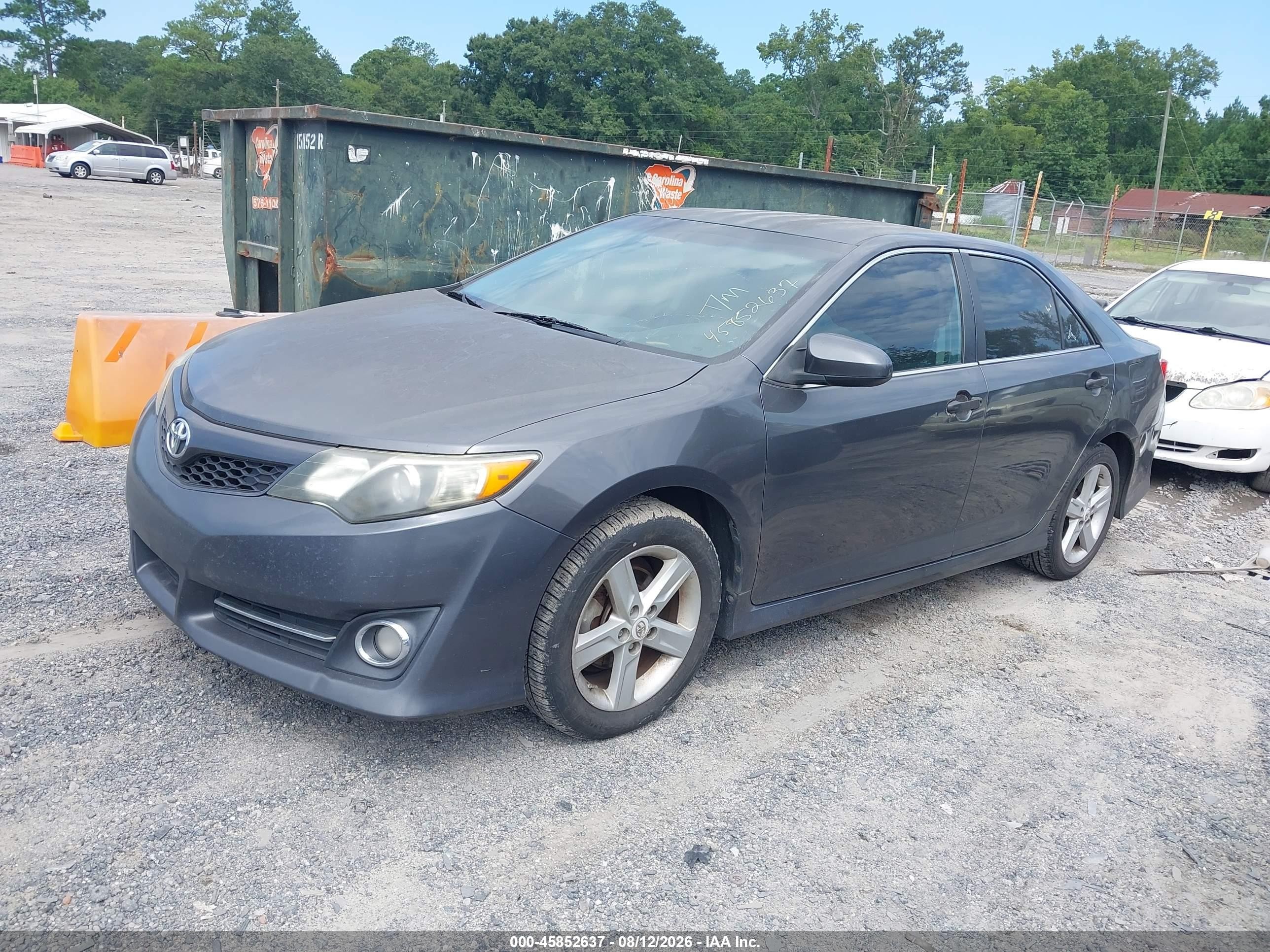2012 Toyota Camry Se Gray vin: 4T1BF1FK8CU108624
