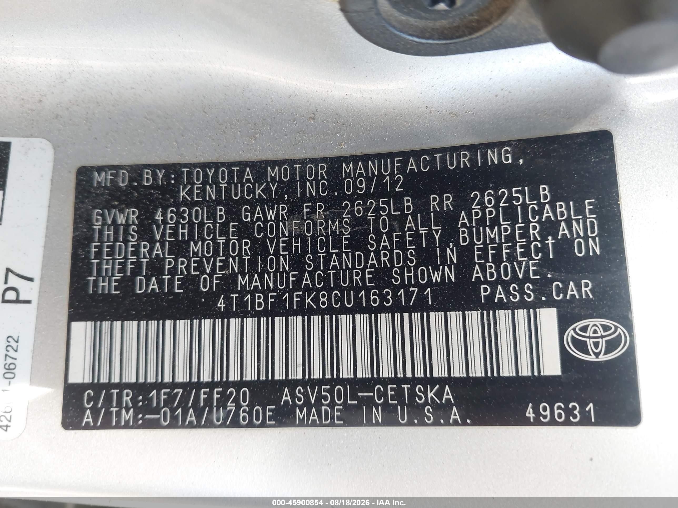 2012 Toyota Camry Se Silver vin: 4T1BF1FK8CU163171