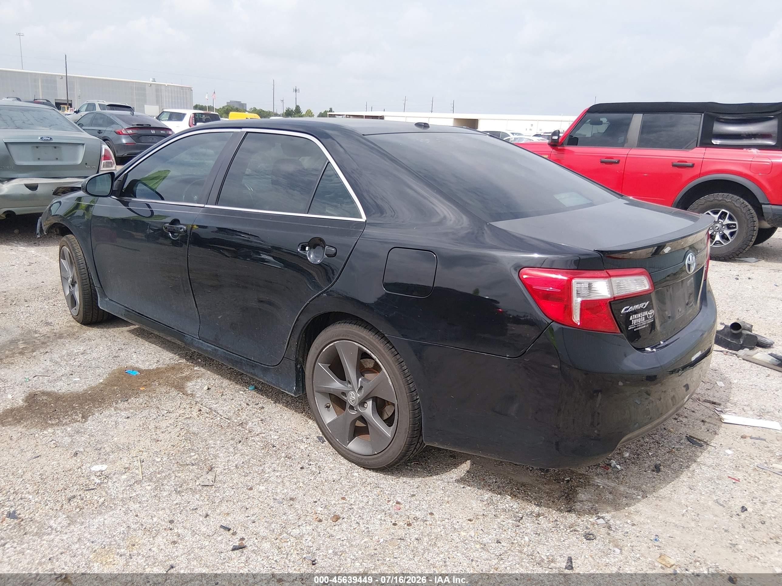 2012 Toyota Camry Se Limited Edition Black vin: 4T1BF1FK8CU169651