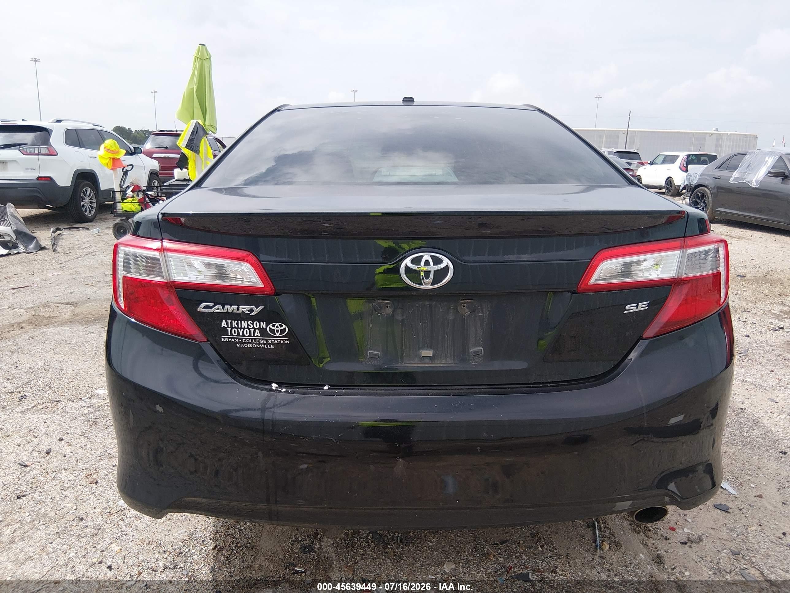 2012 Toyota Camry Se Limited Edition Black vin: 4T1BF1FK8CU169651