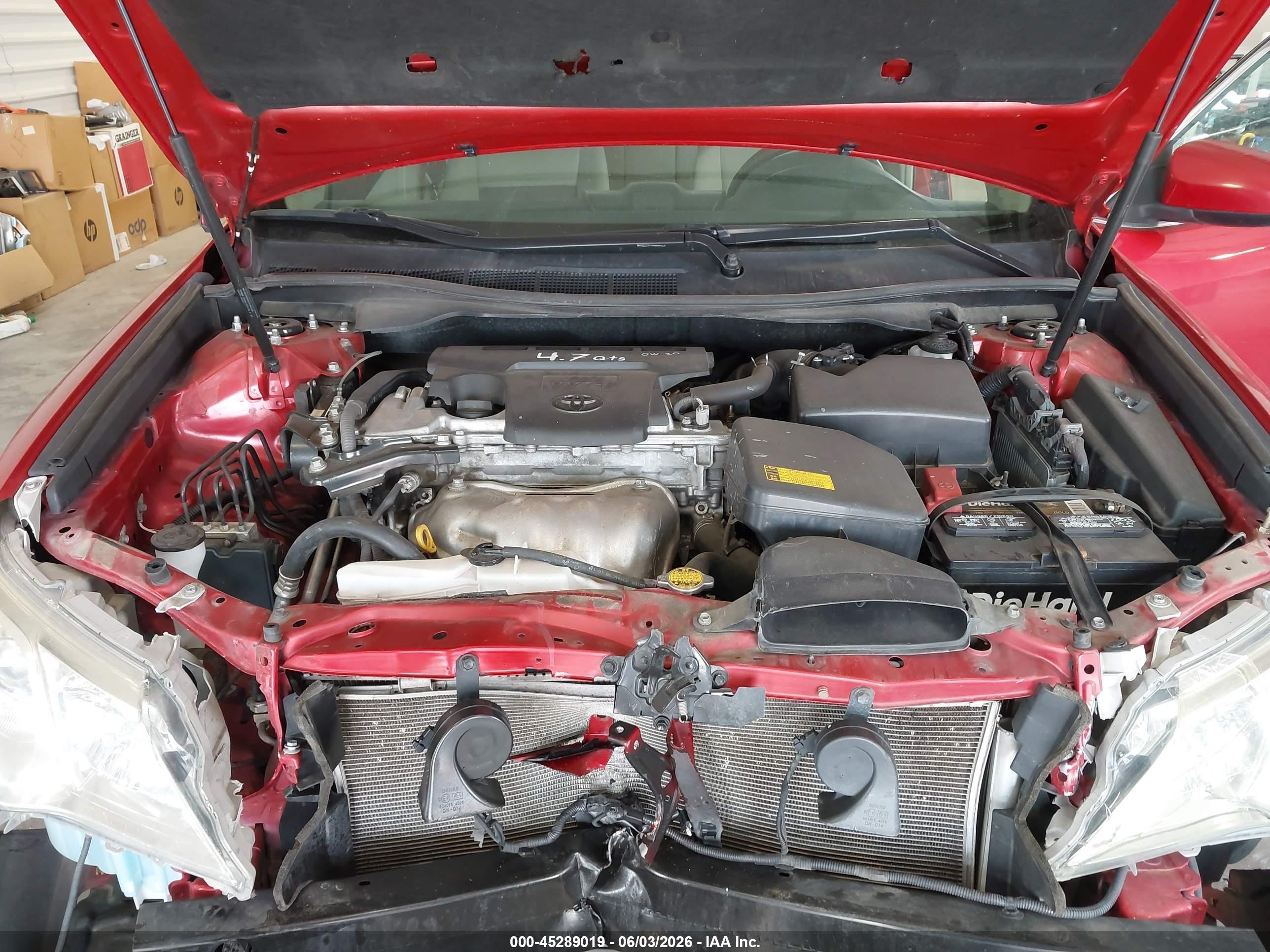 2012 Toyota Camry Xle Red vin: 4T1BF1FK8CU564932