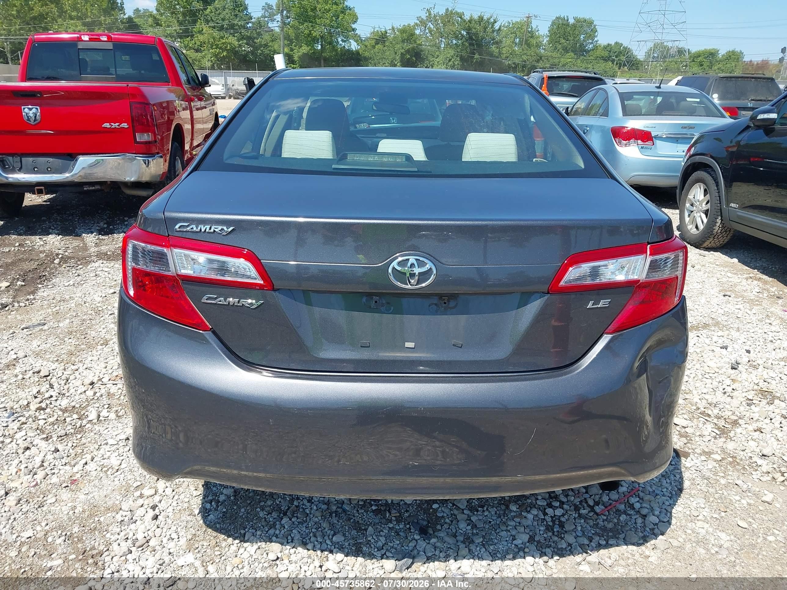 2012 Toyota Camry Le Gray vin: 4T1BF1FK8CU601252