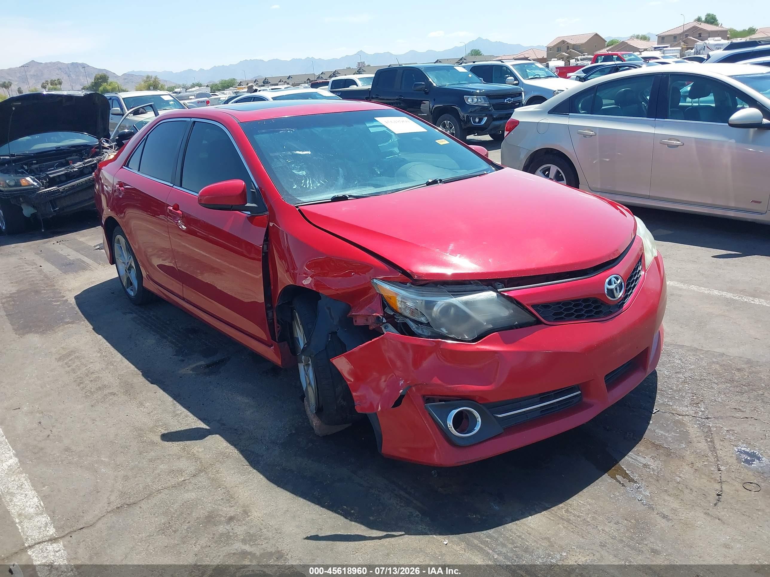 2012 Toyota Camry Se Limited Edition Red vin: 4T1BF1FK8CU617449