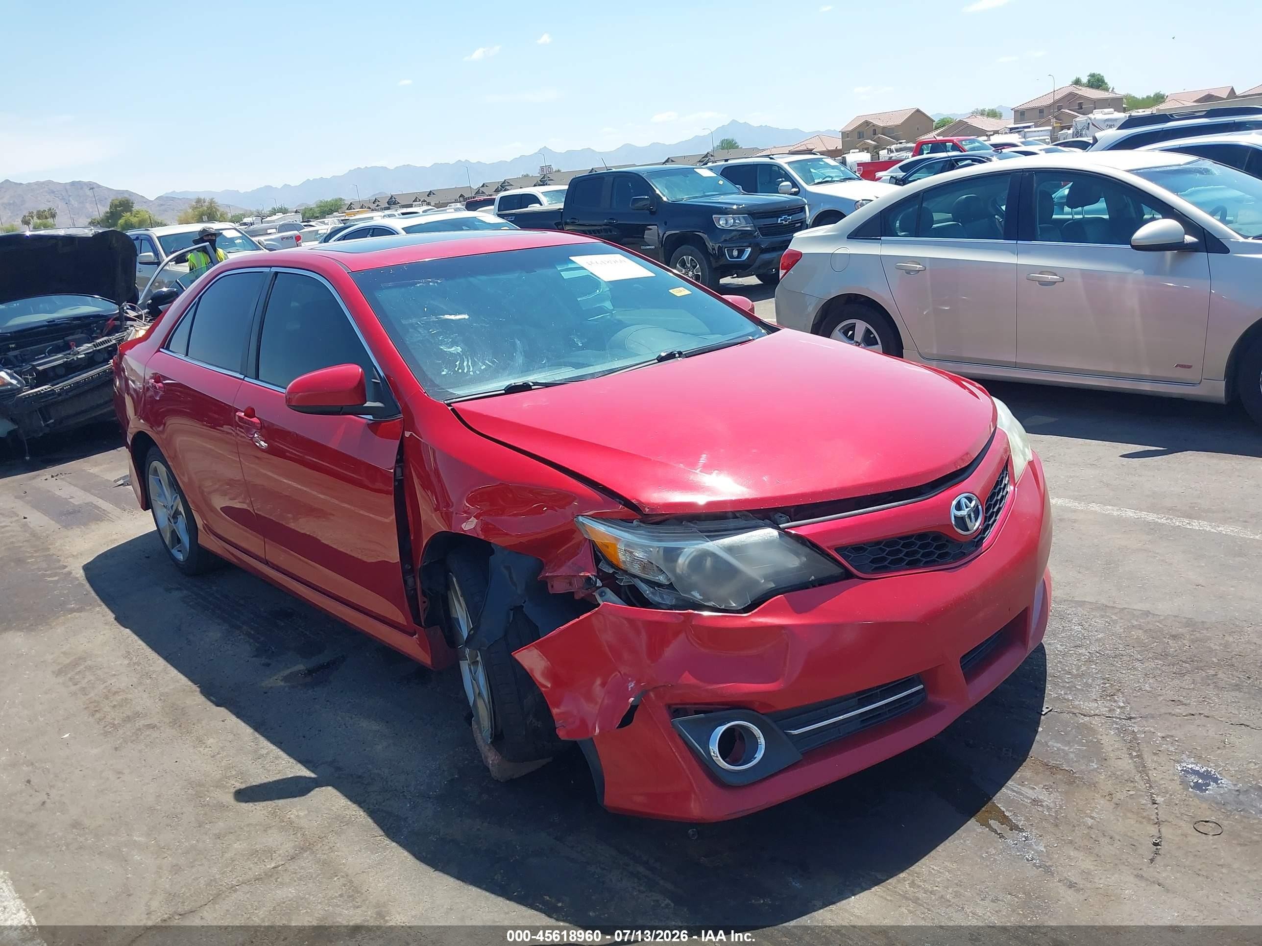 2012 Toyota Camry Se Limited Edition Red vin: 4T1BF1FK8CU617449