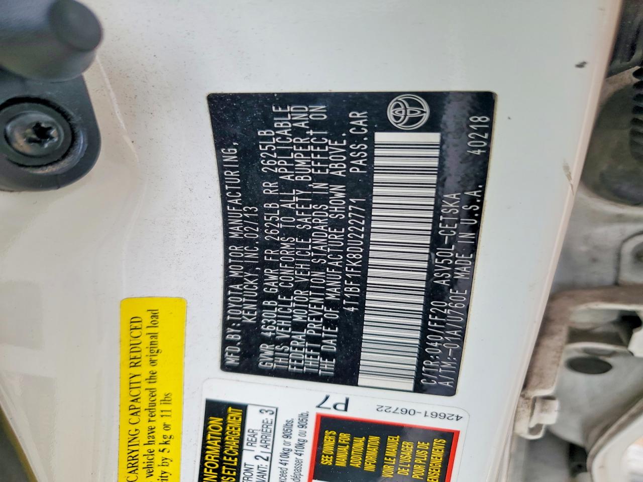 2013 Toyota Camry Se White vin: 4T1BF1FK8DU222771