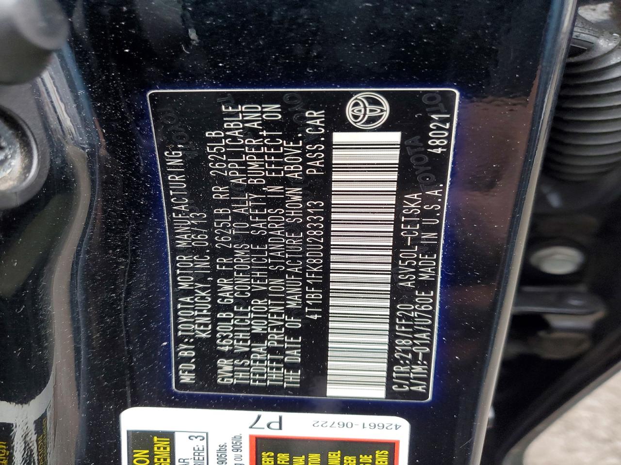 2013 Toyota Camry Se Black vin: 4T1BF1FK8DU283313