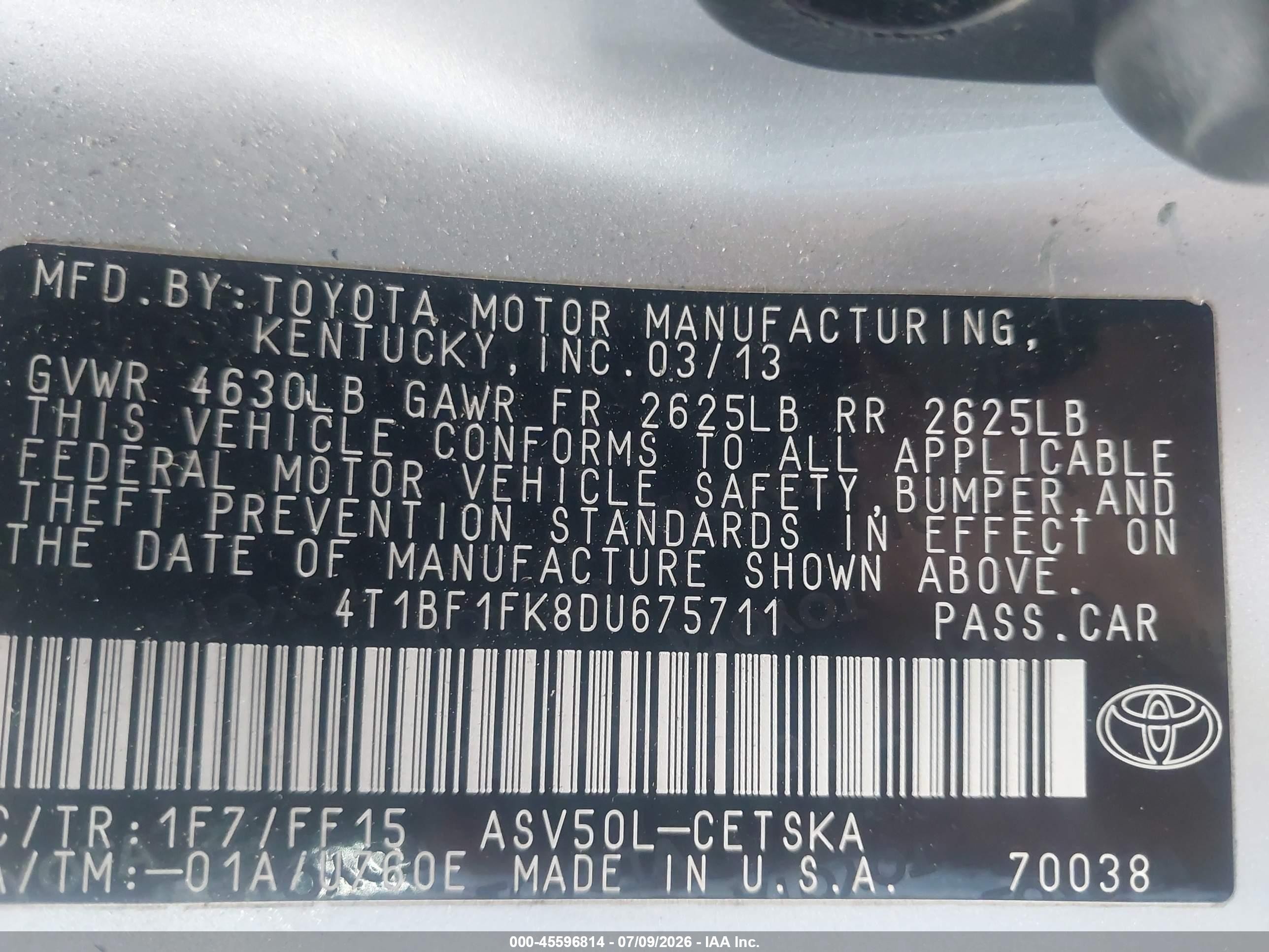 2013 Toyota Camry Se Silver vin: 4T1BF1FK8DU675711