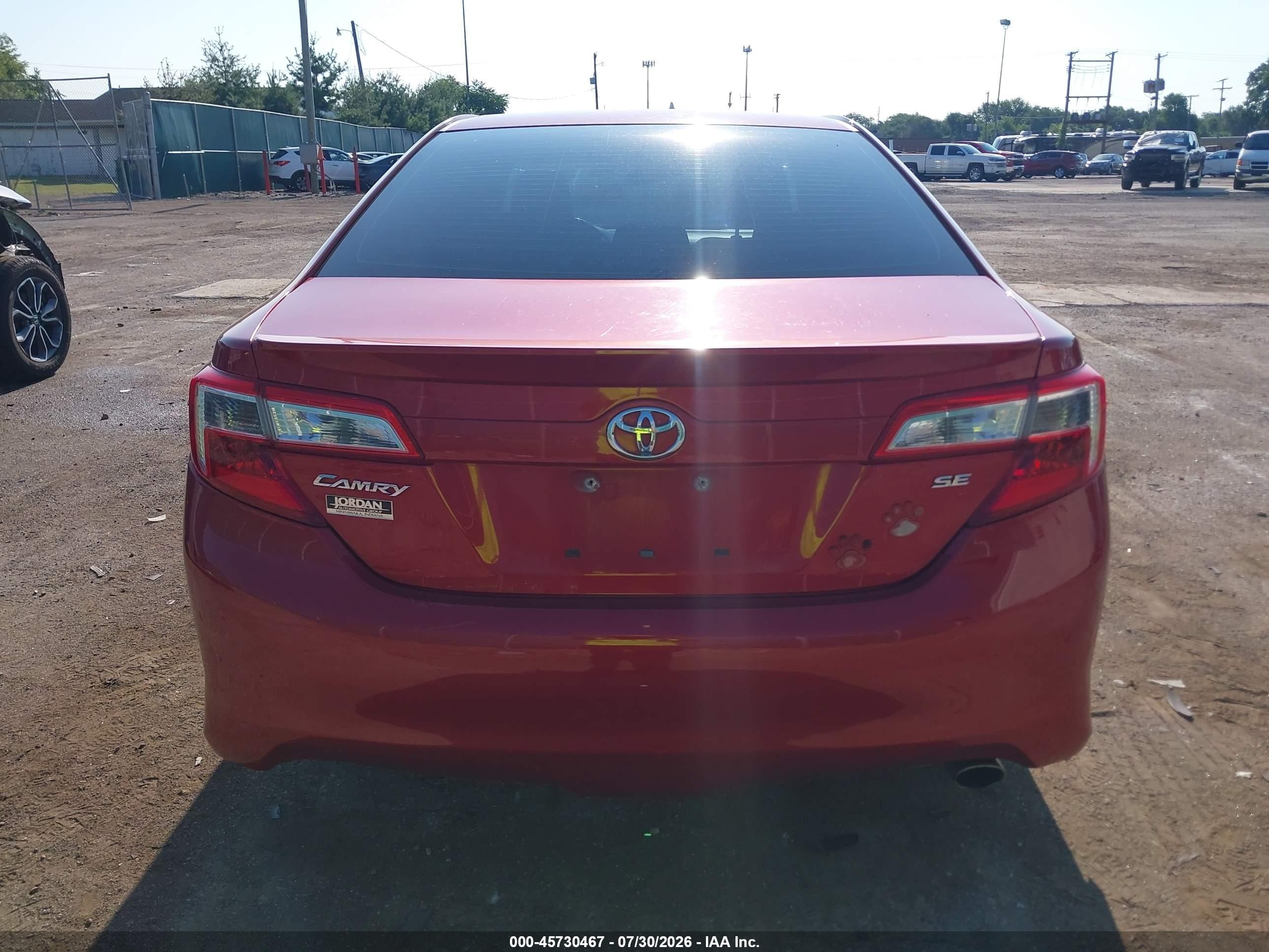 2013 Toyota Camry Se Red vin: 4T1BF1FK8DU709081