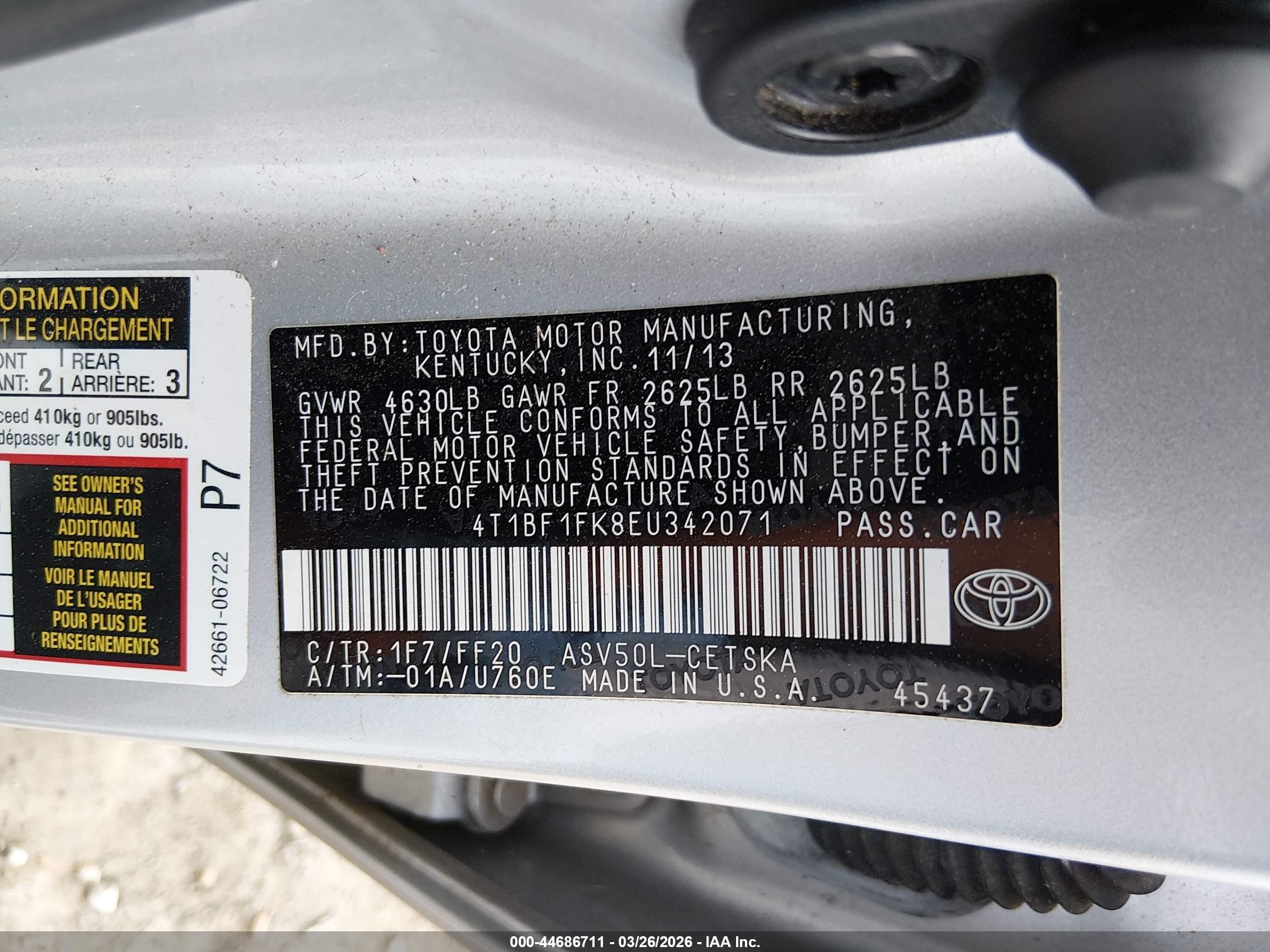 2014 Toyota Camry Se Silver vin: 4T1BF1FK8EU342071
