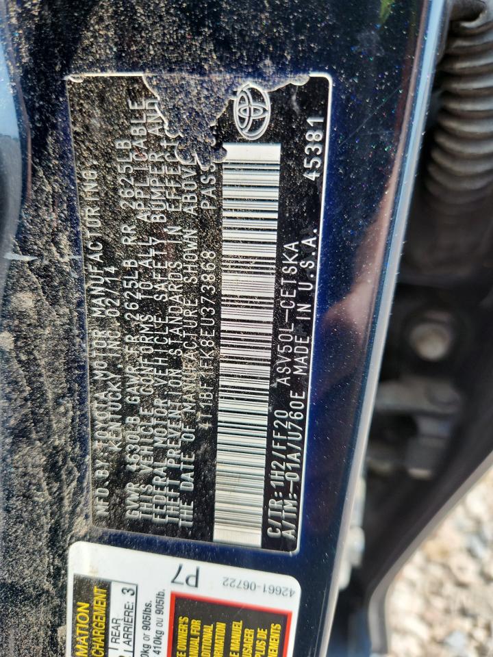 2014 Toyota Camry Se Синий vin: 4T1BF1FK8EU373868