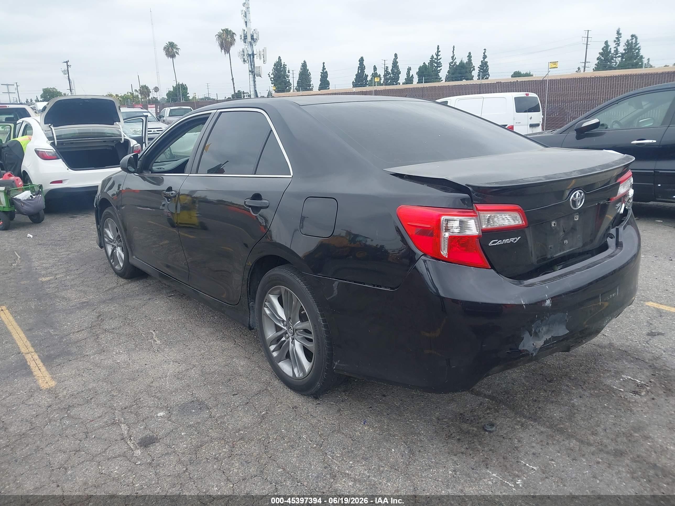 2014 Toyota Camry Se Black vin: 4T1BF1FK8EU433602
