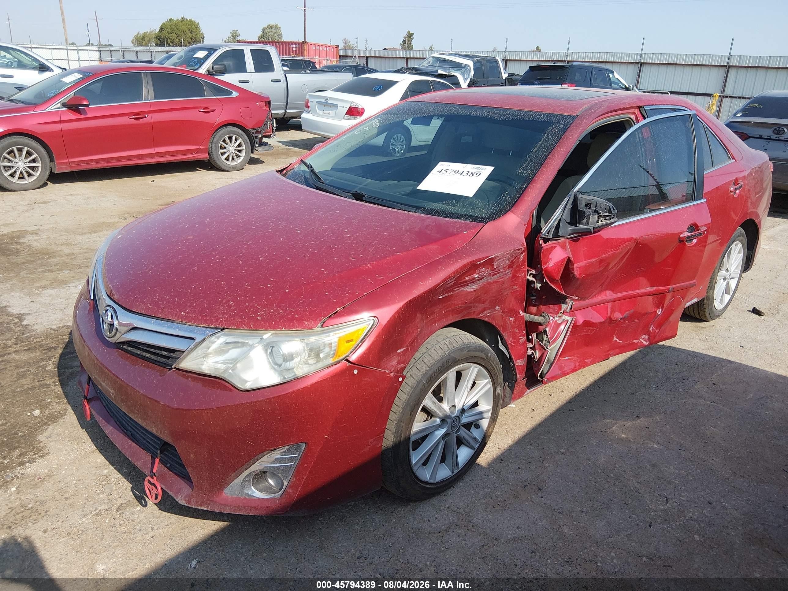 2014 Toyota Camry Xle Red vin: 4T1BF1FK8EU775003