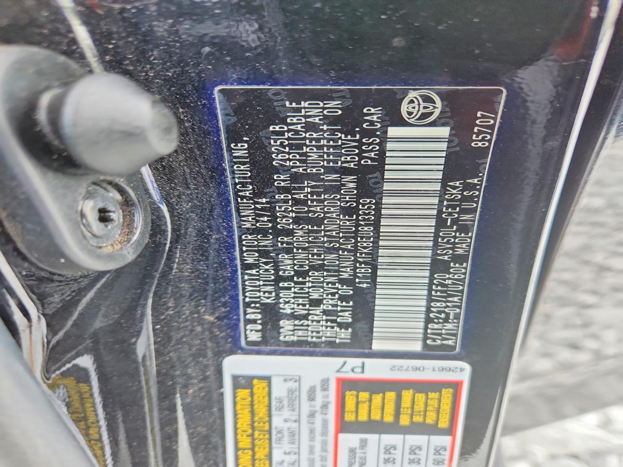 2014 Toyota Camry Se Черный vin: 4T1BF1FK8EU813359