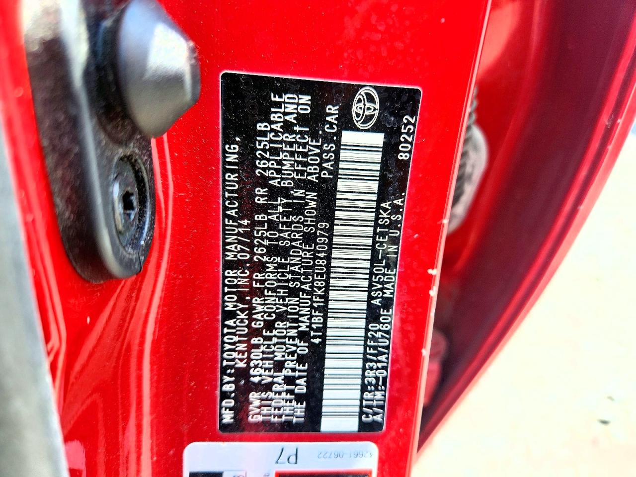 2014 Toyota Camry Se Red vin: 4T1BF1FK8EU840979