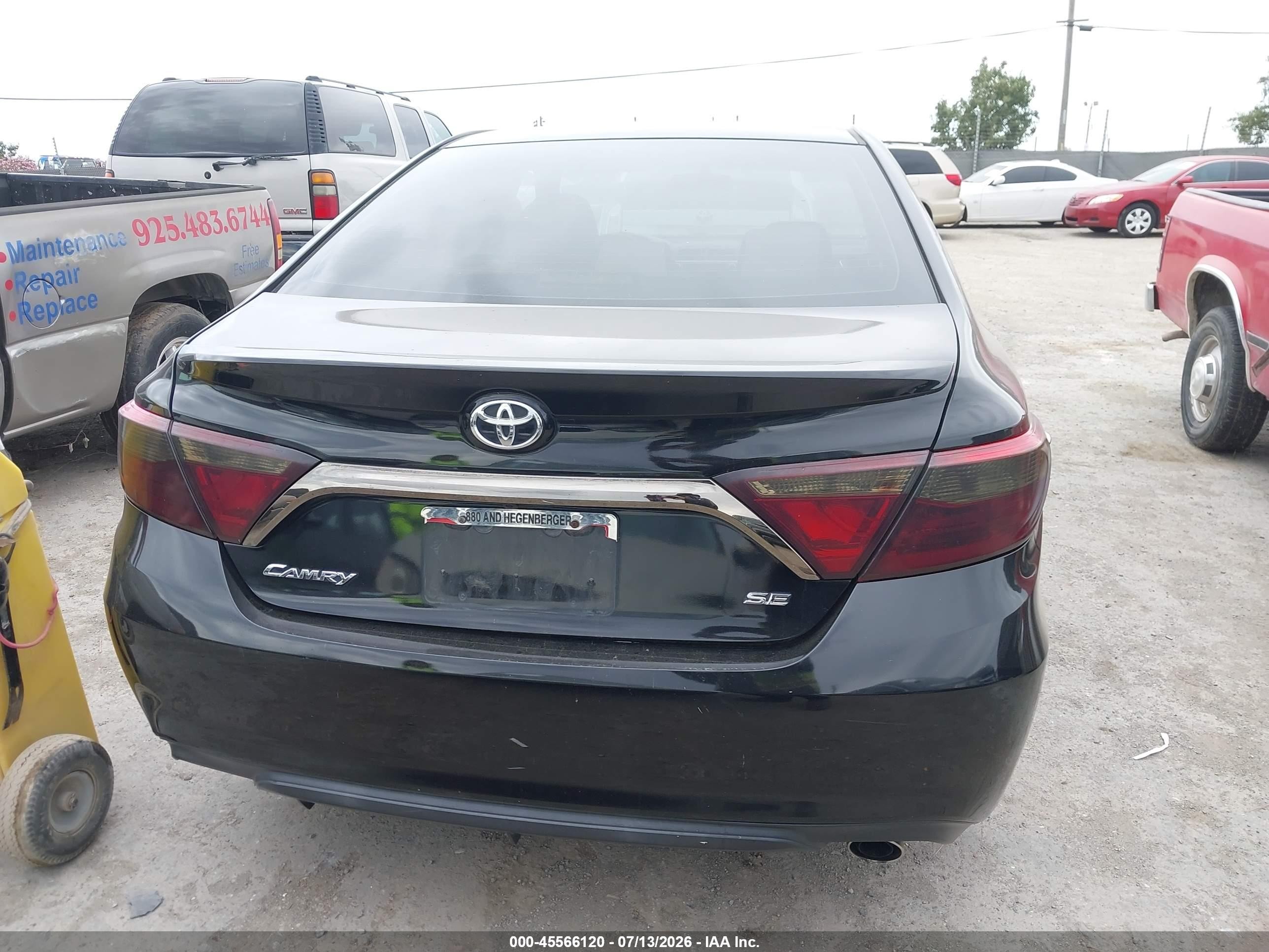 2015 Toyota Camry Se Black vin: 4T1BF1FK8FU024517