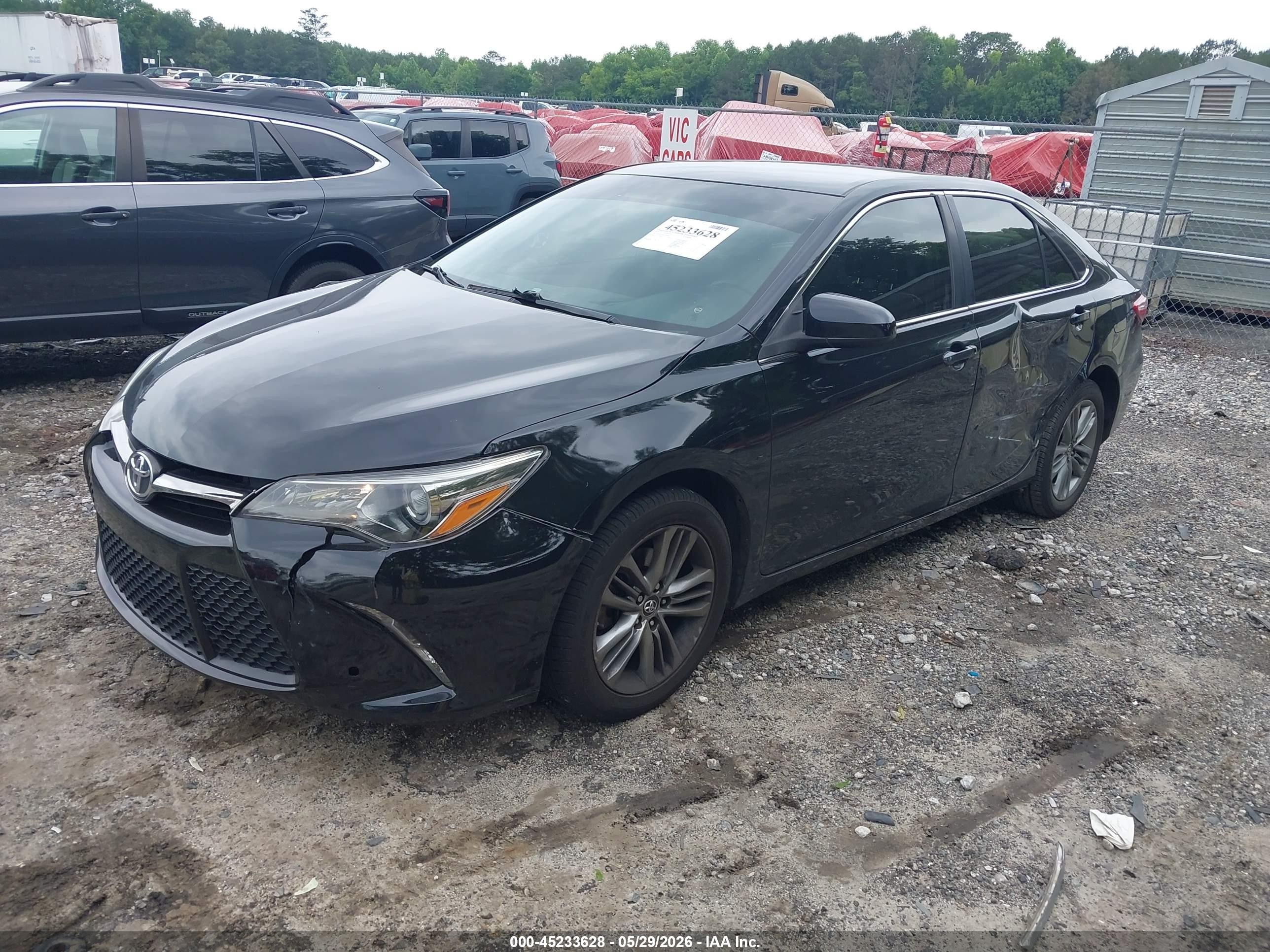 2015 Toyota Camry Se Черный vin: 4T1BF1FK8FU053290