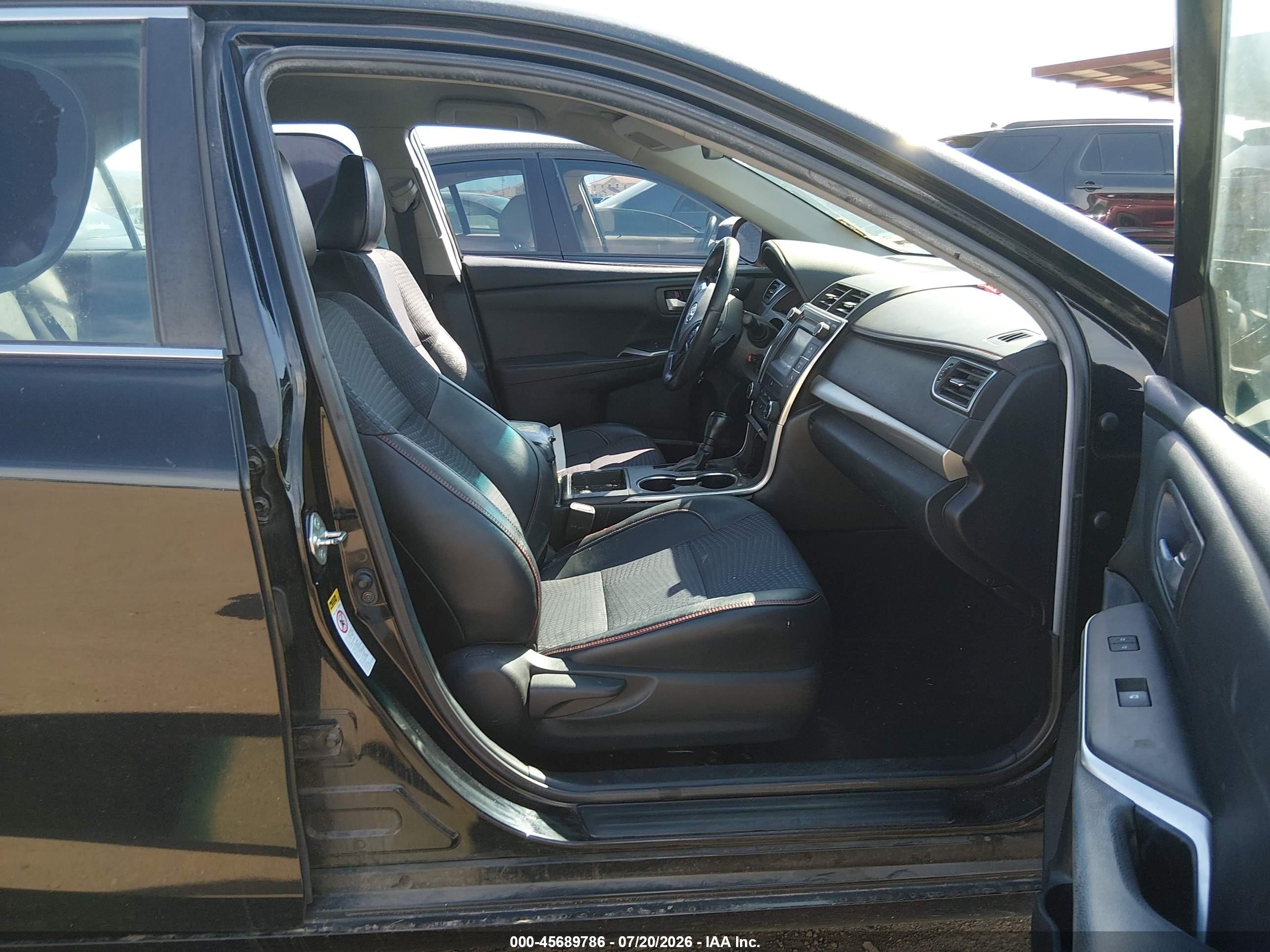2015 Toyota Camry Se Black vin: 4T1BF1FK8FU081803