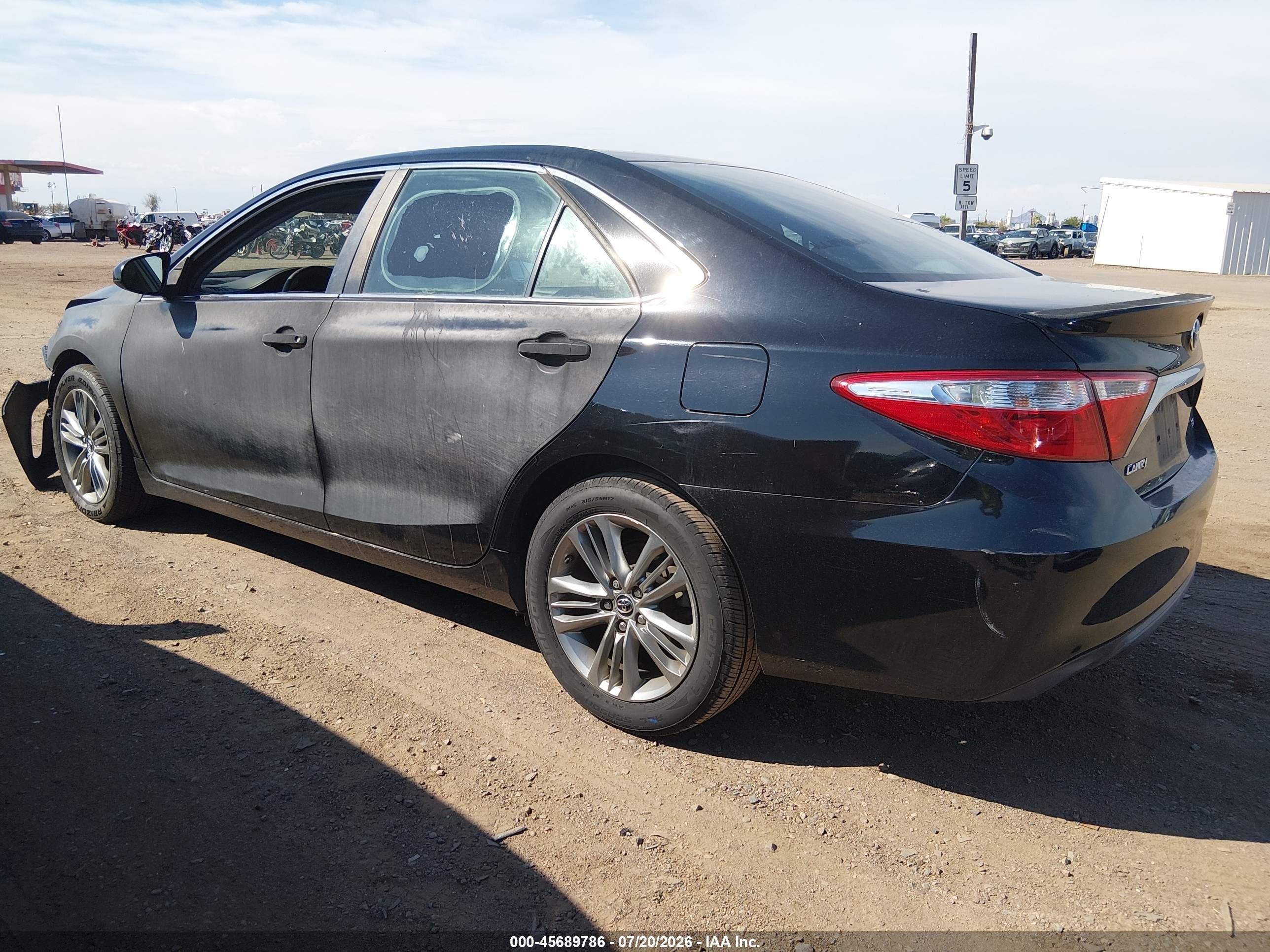 2015 Toyota Camry Se Black vin: 4T1BF1FK8FU081803