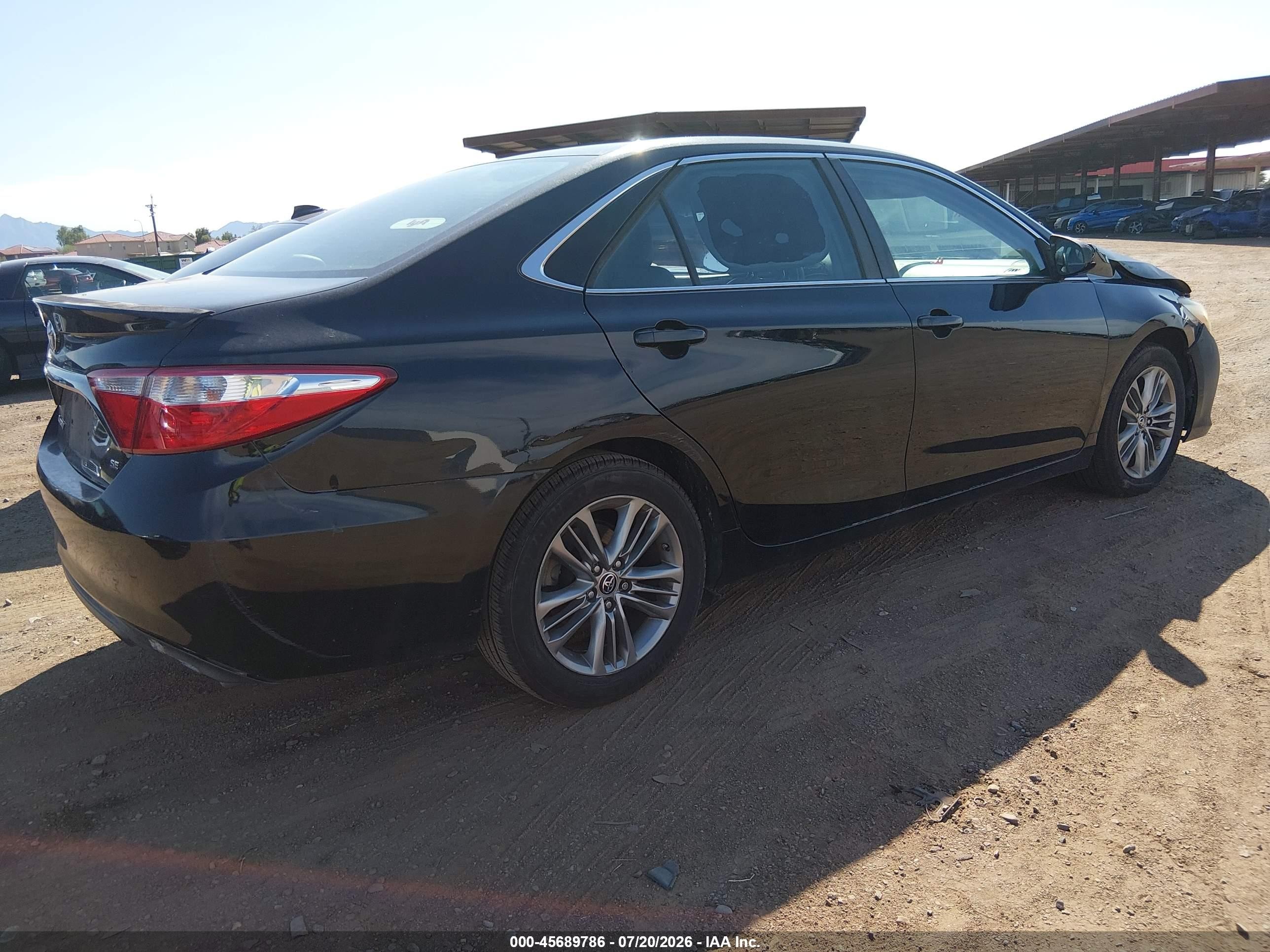 2015 Toyota Camry Se Black vin: 4T1BF1FK8FU081803