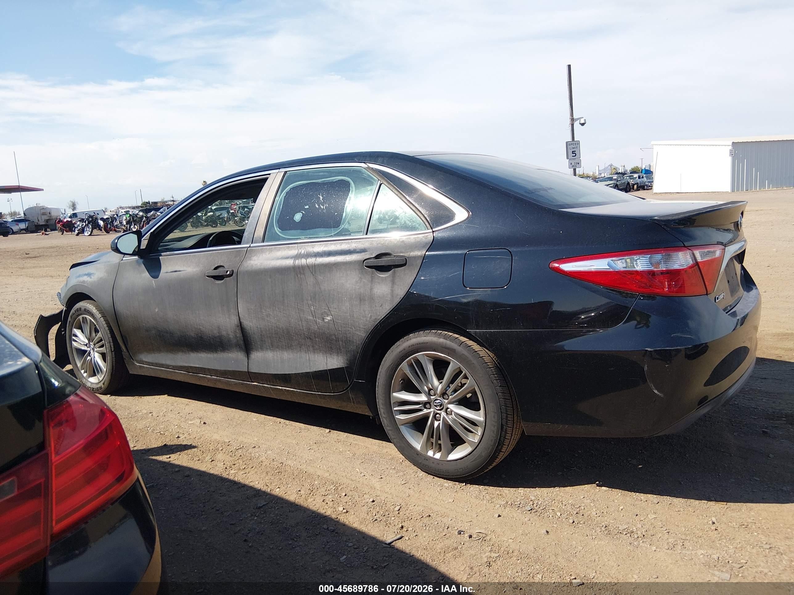 2015 Toyota Camry Se Black vin: 4T1BF1FK8FU081803