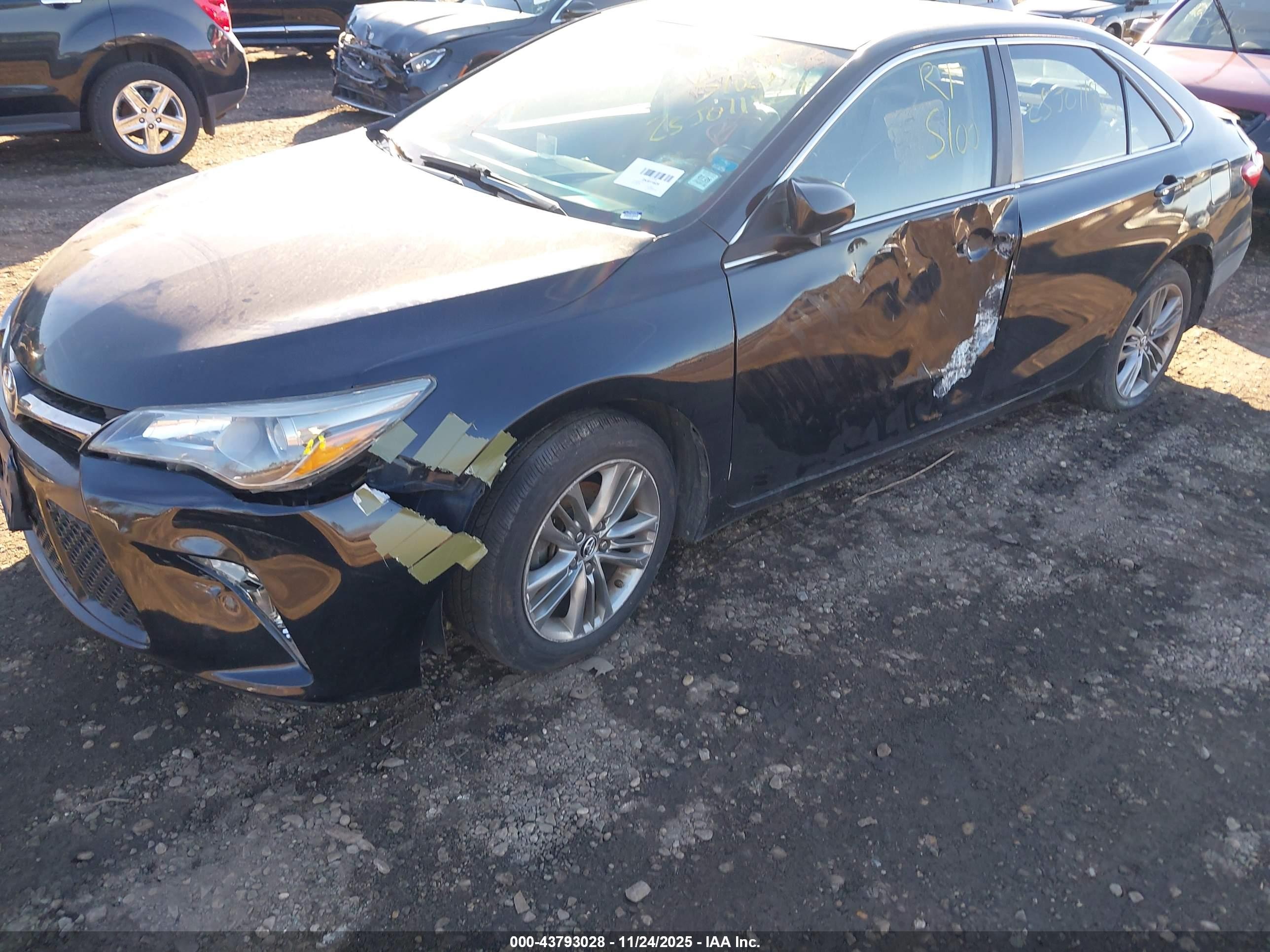 2015 Toyota Camry Se Black vin: 4T1BF1FK8FU105923