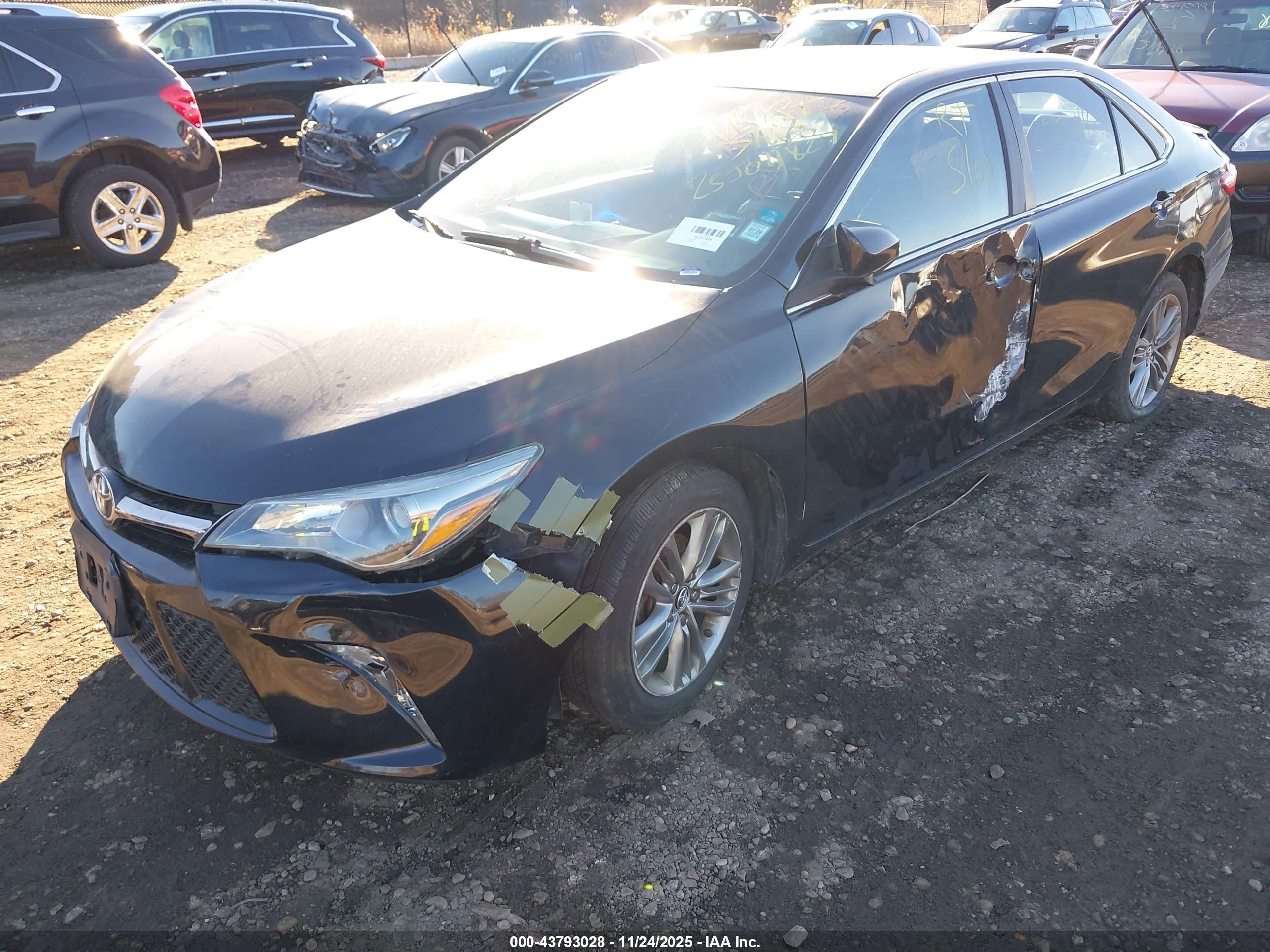 2015 Toyota Camry Se Black vin: 4T1BF1FK8FU105923