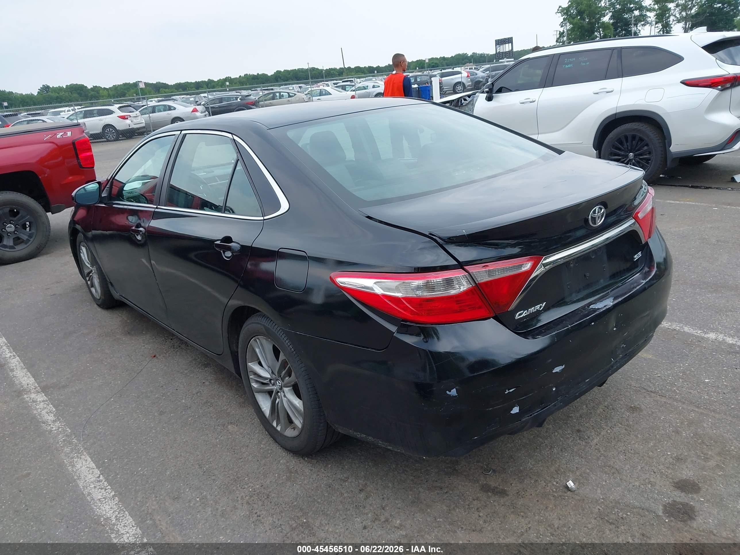 2015 Toyota Camry Se Black vin: 4T1BF1FK8FU489833