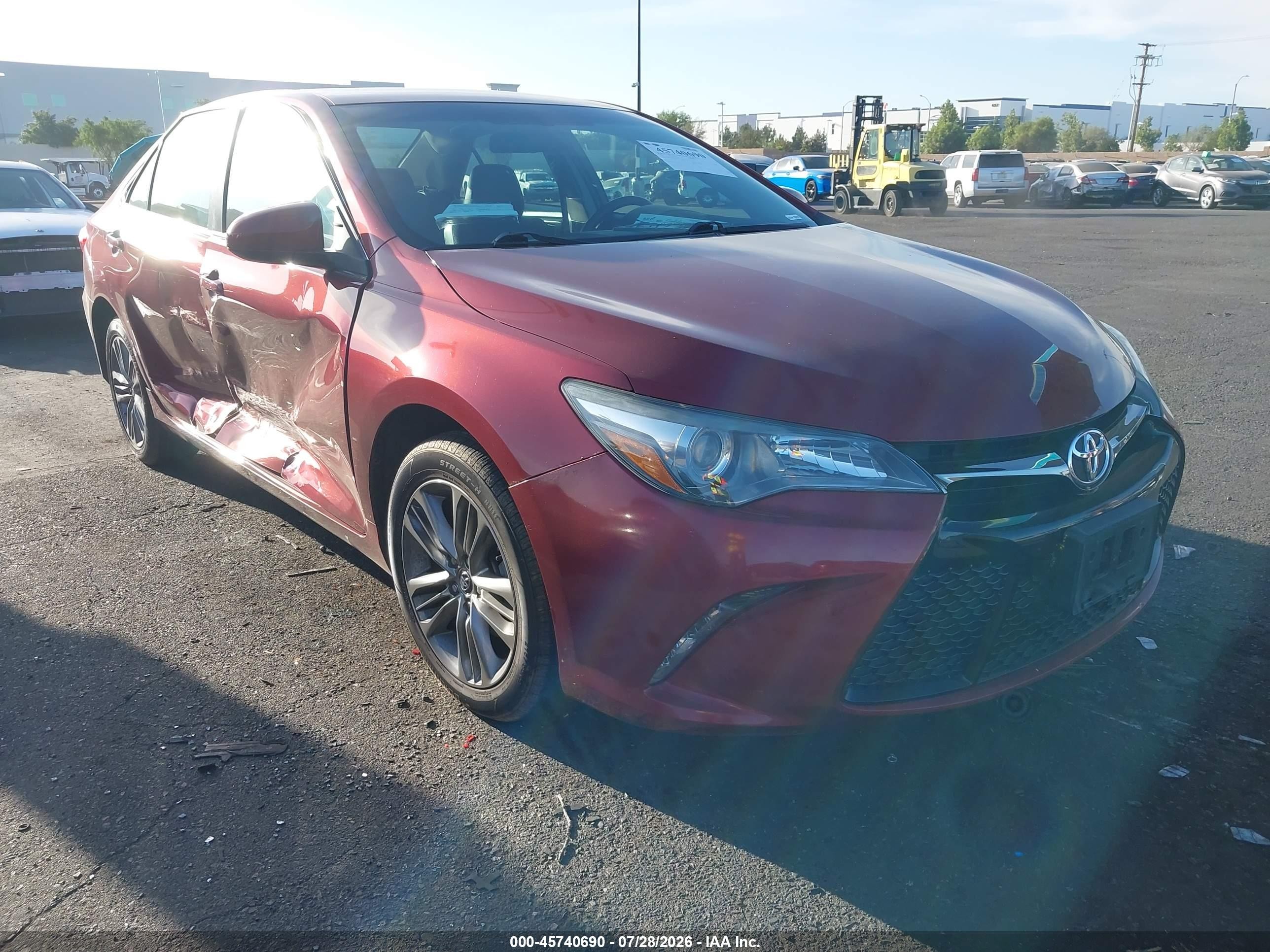 2015 Toyota Camry Se Red vin: 4T1BF1FK8FU985750