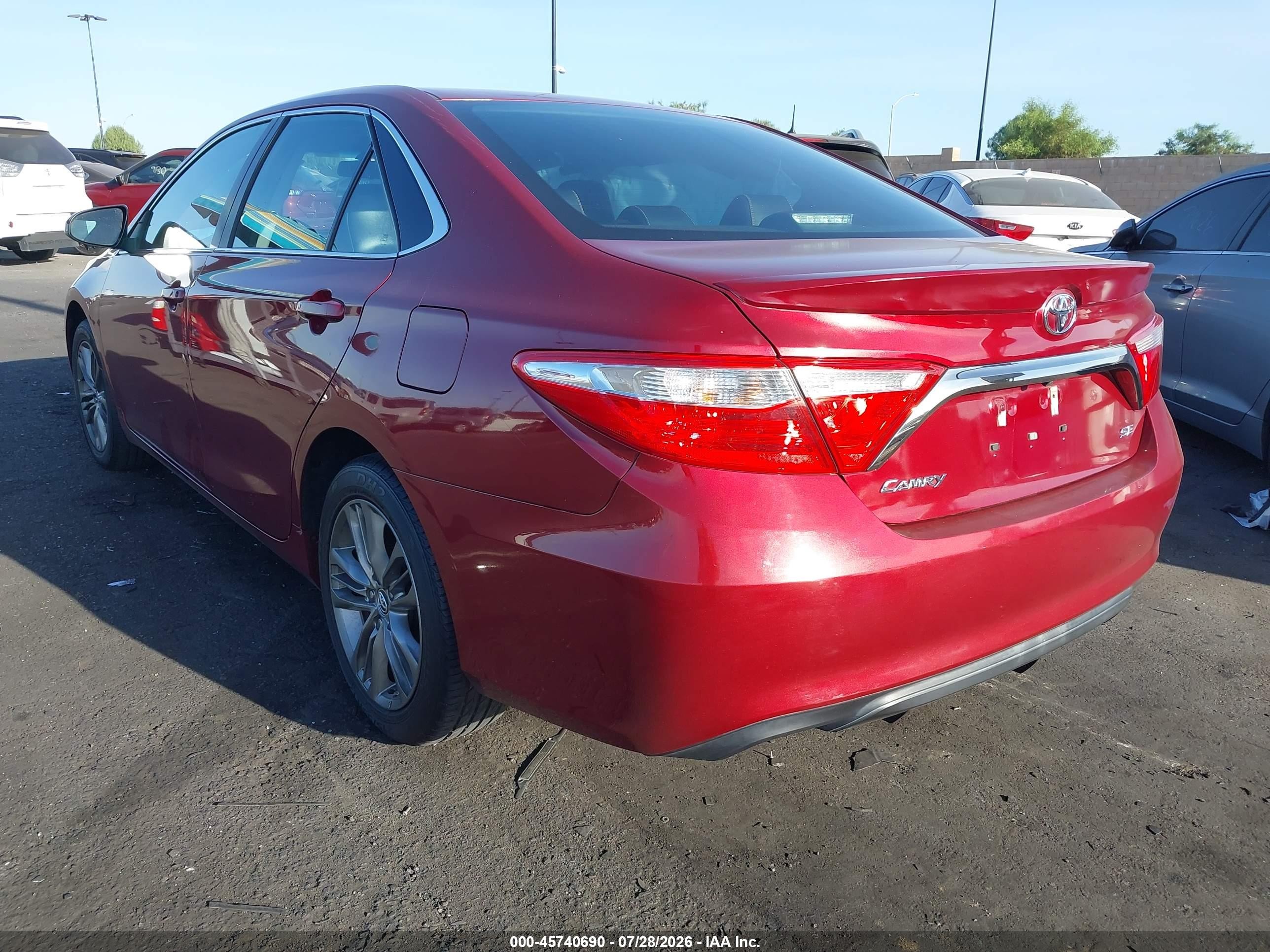 2015 Toyota Camry Se Red vin: 4T1BF1FK8FU985750
