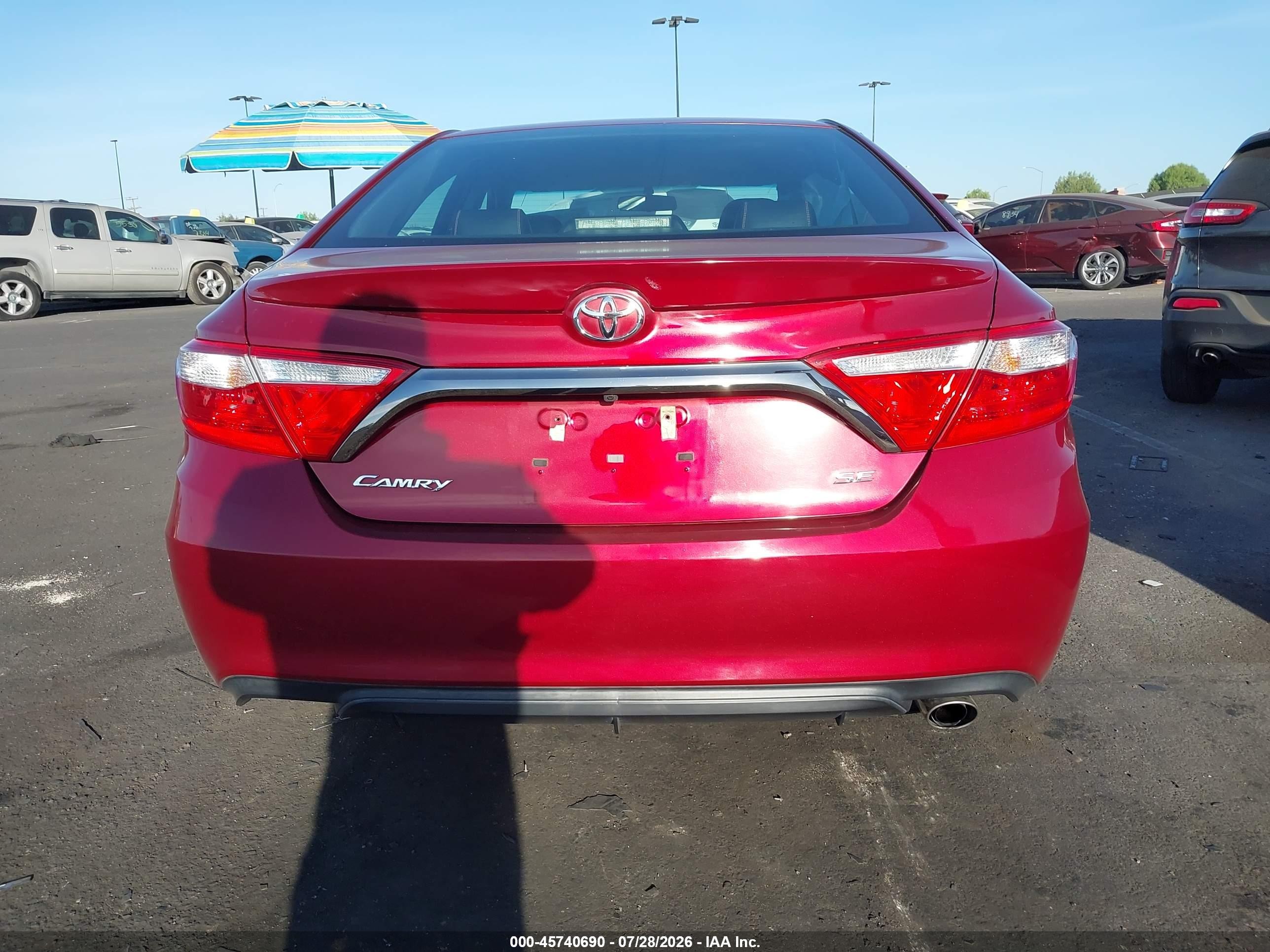 2015 Toyota Camry Se Red vin: 4T1BF1FK8FU985750