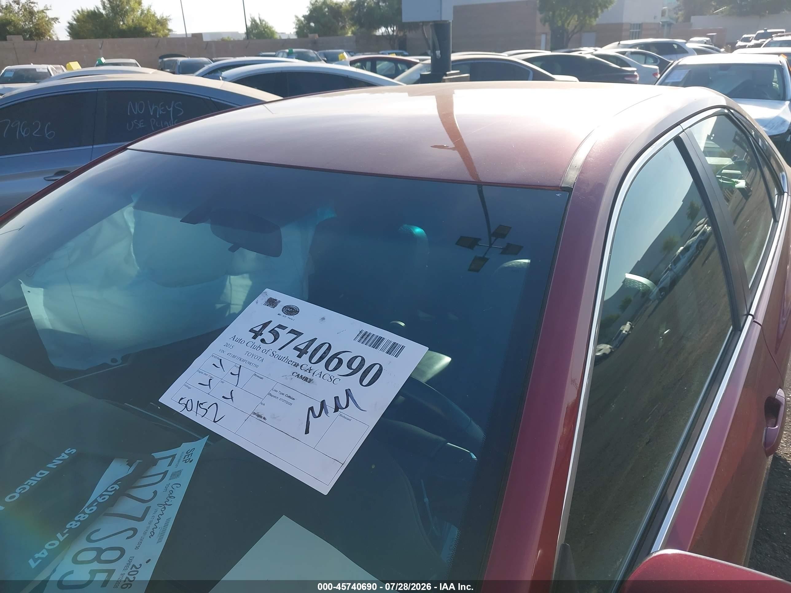 2015 Toyota Camry Se Red vin: 4T1BF1FK8FU985750