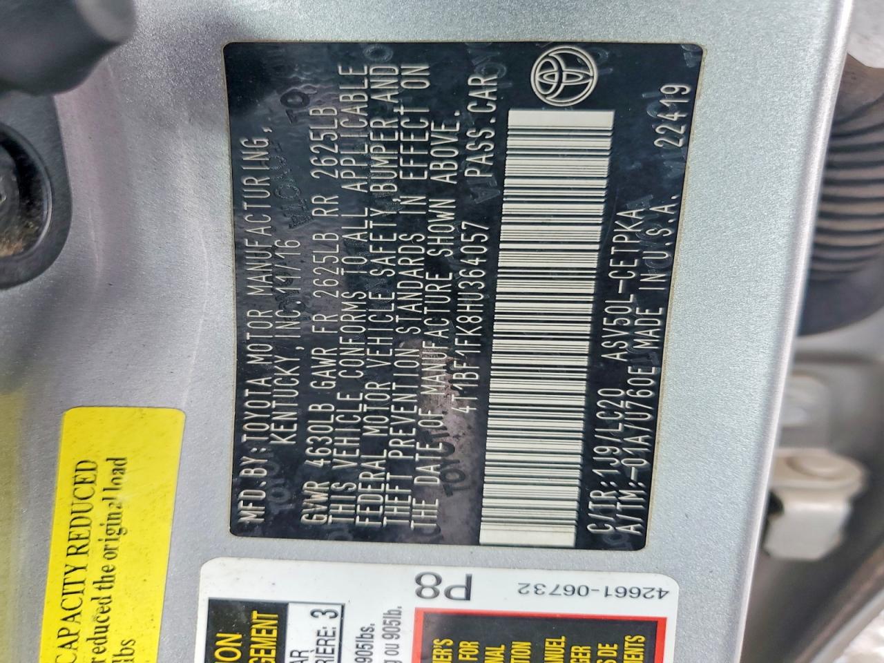 2017 Toyota Camry Xse Silver vin: 4T1BF1FK8HU364057