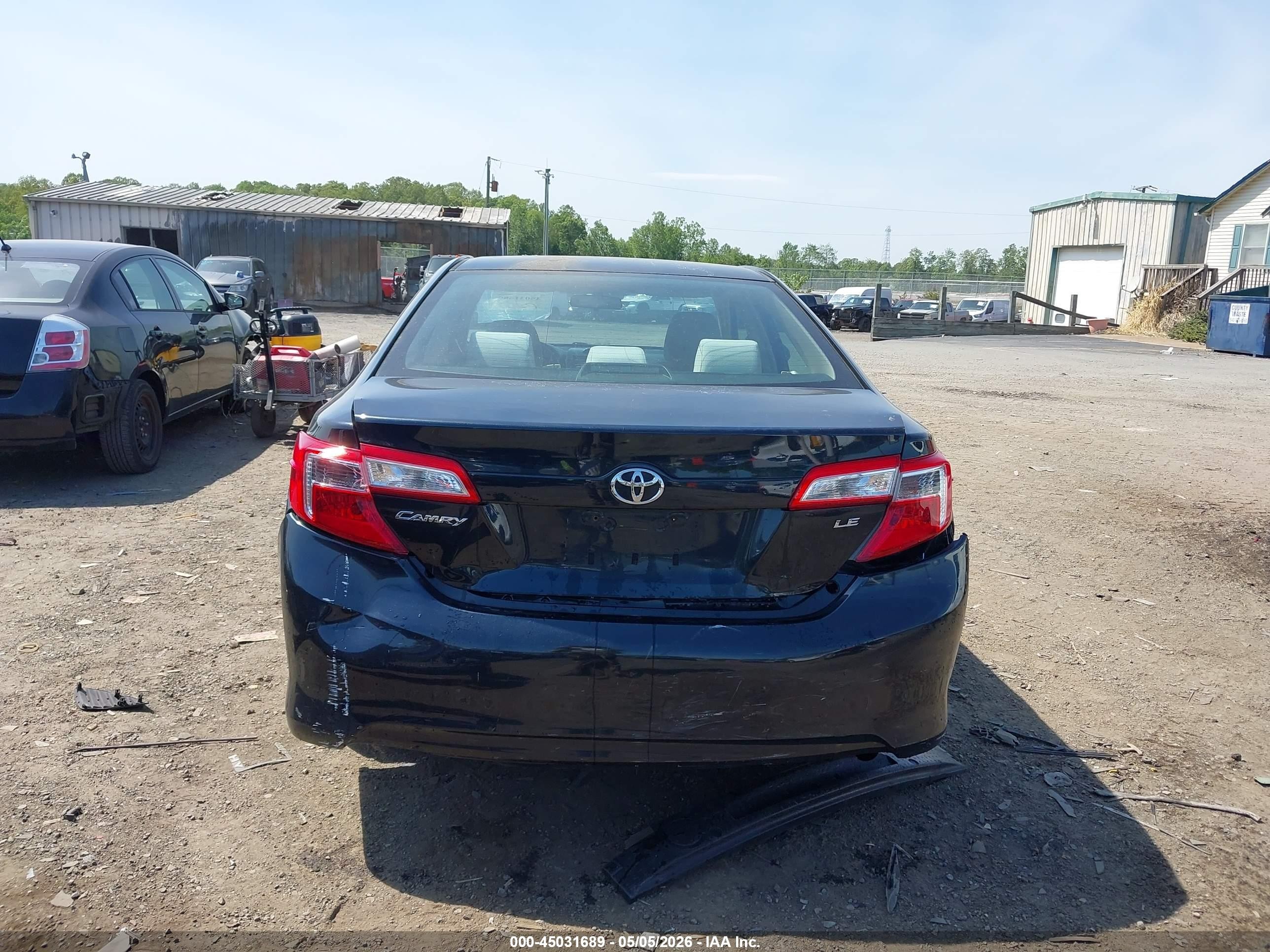 2012 Toyota Camry Le Black vin: 4T1BF1FK9CU005955